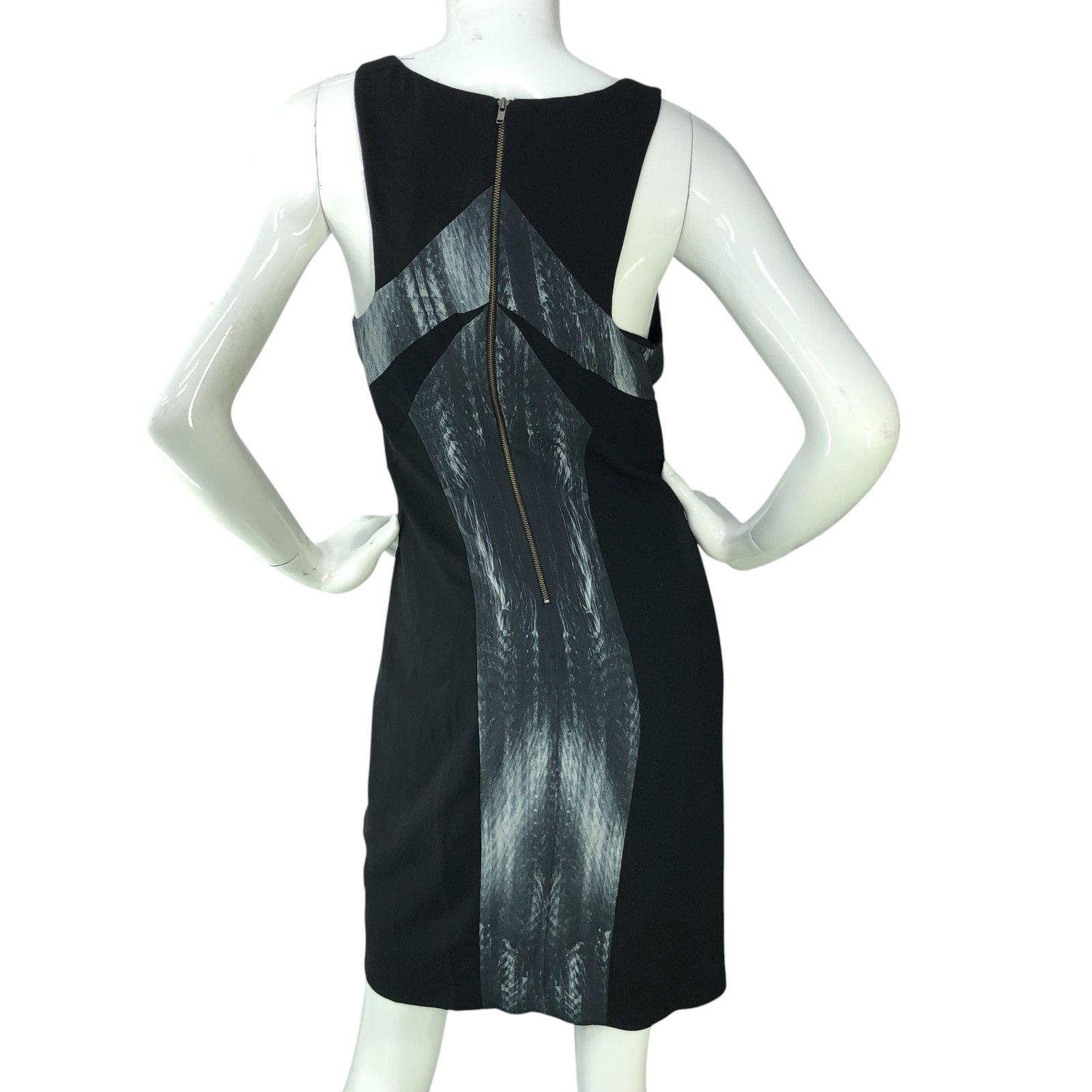 Helmut Lang Helmut Lang Size 4 Dress Vertebrae Print Silk Sheath V Neck Size S / US 4 / IT 40 - 7 Thumbnail