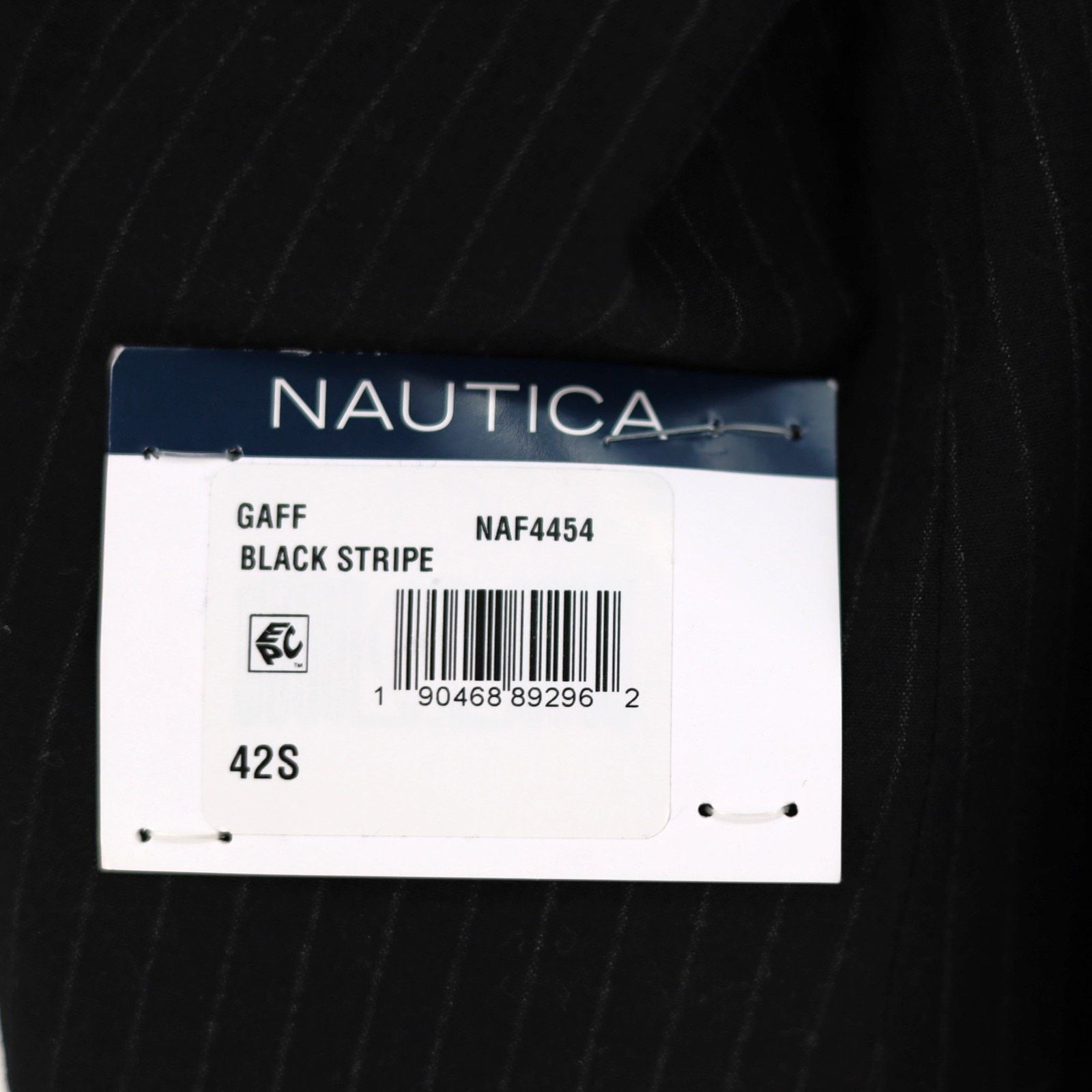 Nautica Nautica Men's Black Stripe Modern-Fit Suit Blazer Size 42S Size 42S - 7 Thumbnail