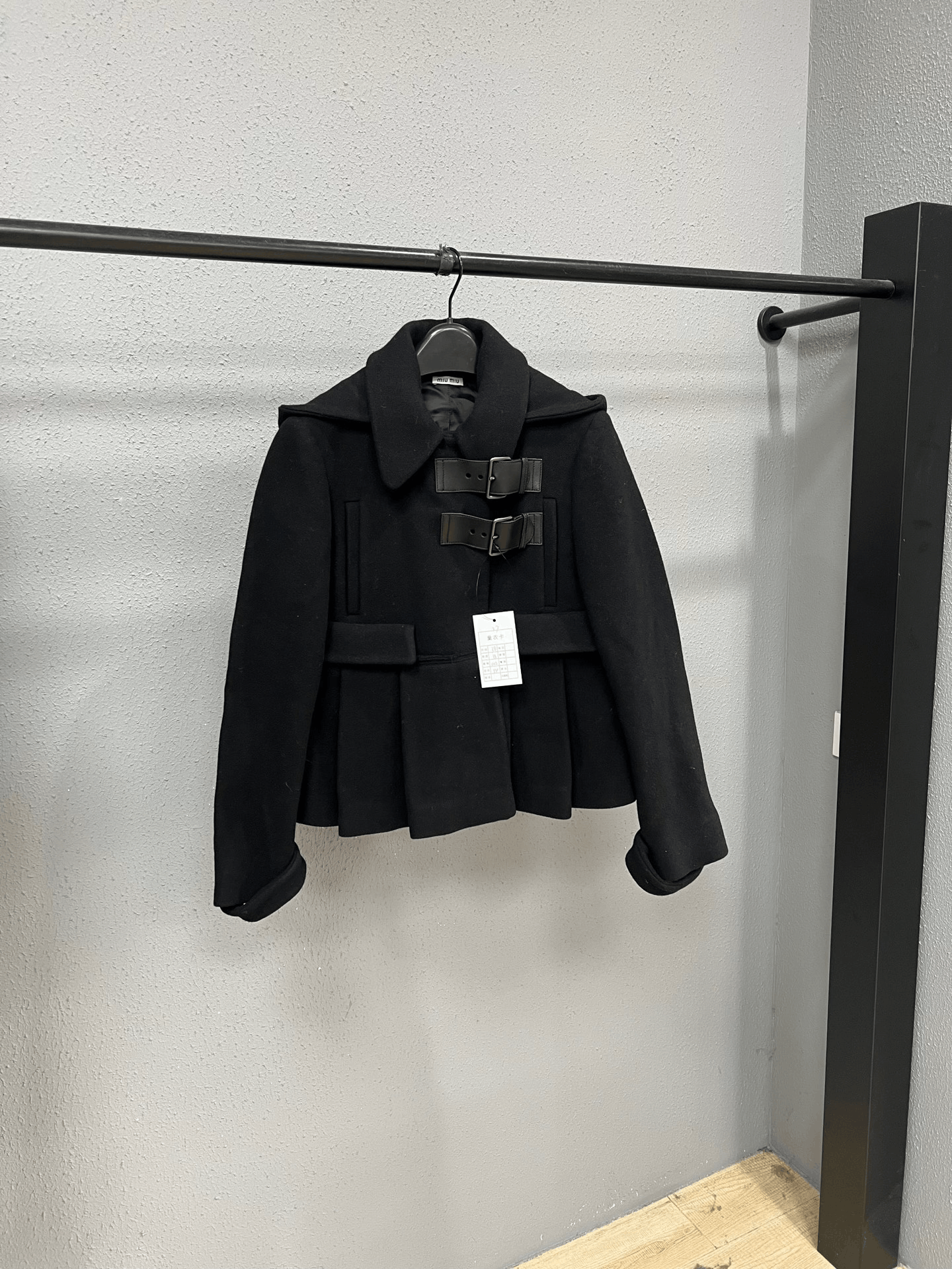Miu Miu Miumiu Black Wool Coat Size S / US 4 / IT 40 - 1 Thumbnail