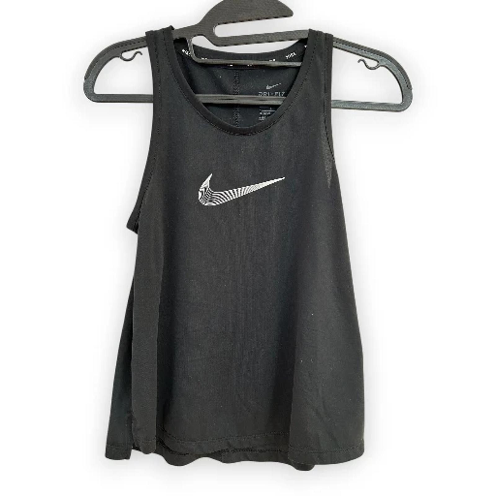 Nike Nike Girls Dri-Fit Black Standard Fit Sports Vest (G25) Size ONE SIZE - 1 Thumbnail