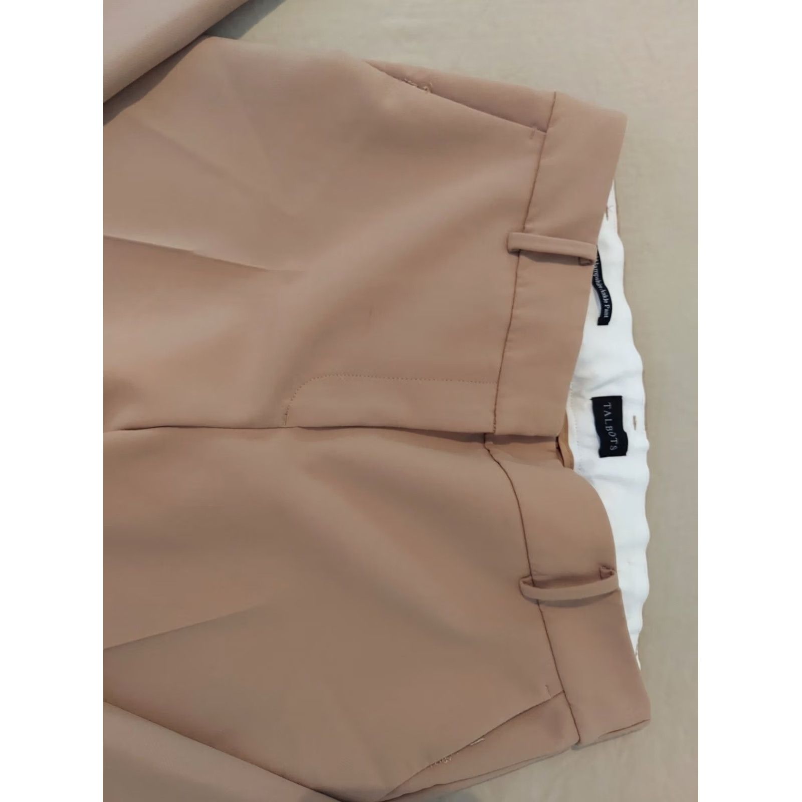 Talbots Womens Talbots Dress Pants 8 Khaki Beige Stretch Slacks Chino Trouser Pants Womens Size 30" / US 8 / IT 44 - 4 Thumbnail