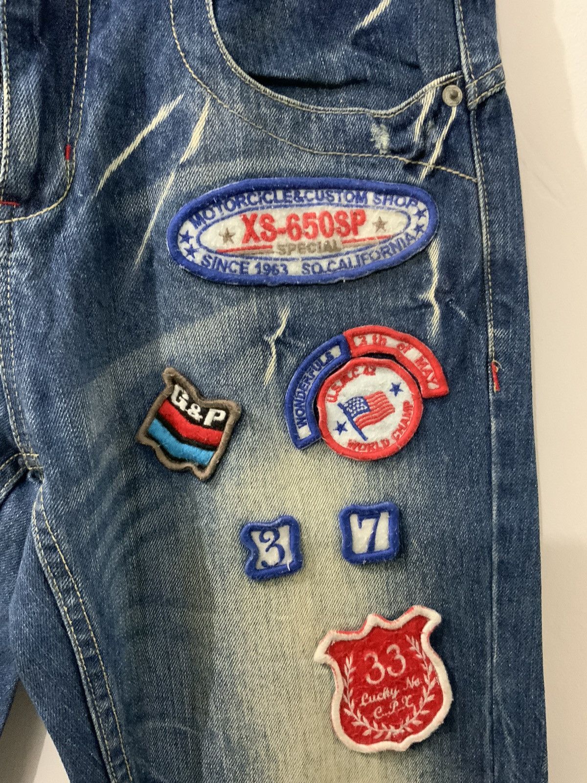 If Six Was Nine Lucky Store Patches Avant Garde Jeans Size US 30 / EU 46 - 11 Thumbnail