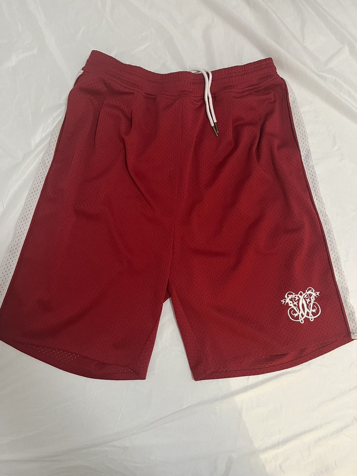 Willy Chavarria Willy Chavarria Tacombi Pleated Basketball Shorts Red/White Size US 34 / EU 50 - 1 Thumbnail