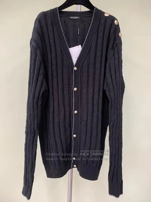 Balmain Balmain Black Knitted Cardigan for Women . Size XL / US 12-14 / IT 48-50 - 1 Thumbnail
