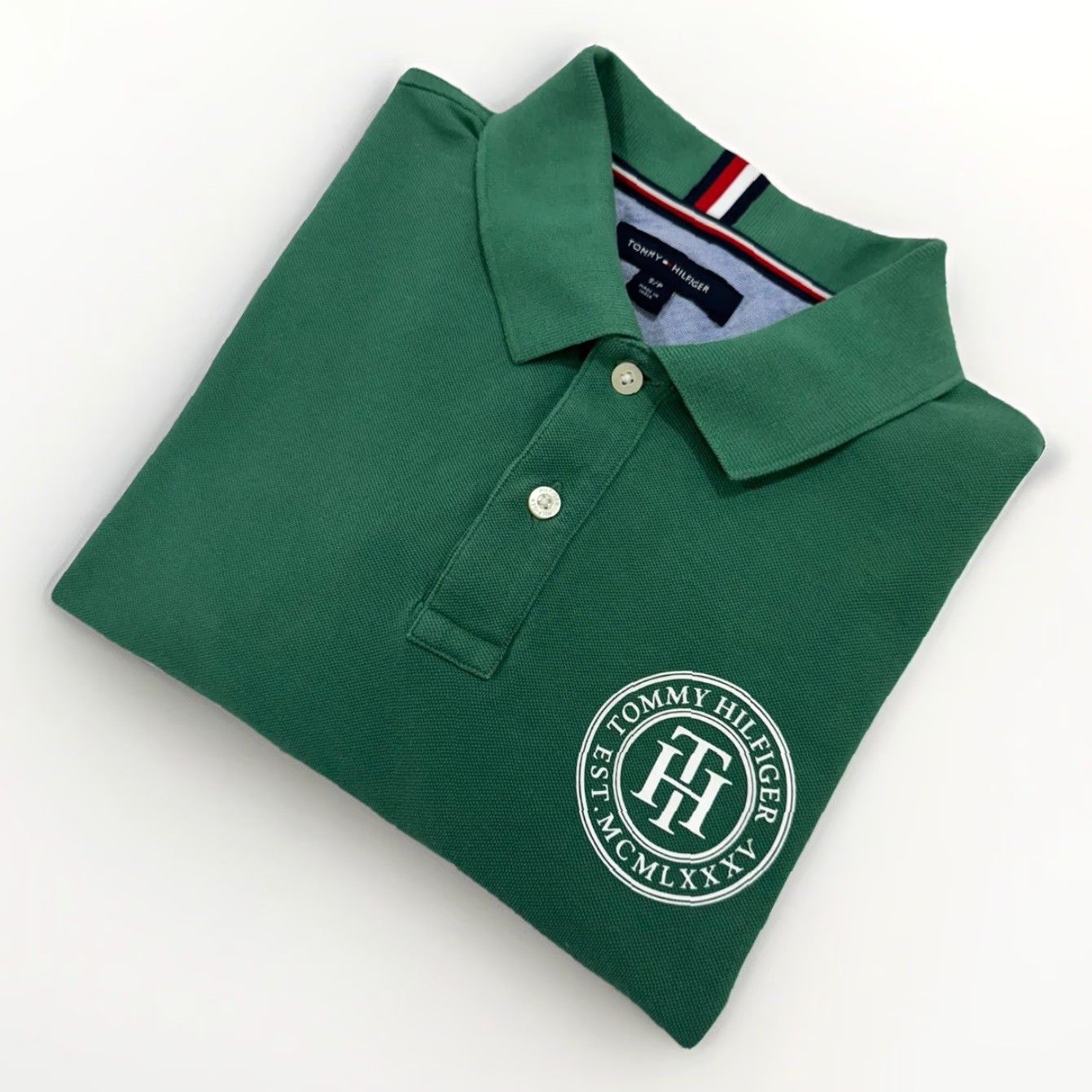 Tommy Hilfiger Tommy Hilfiger Polo Shirt Men’s Small Short Sleeve Green Rugby Preppy Pique Shirt Size US S / EU 44-46 / 1 - 2 Thumbnail