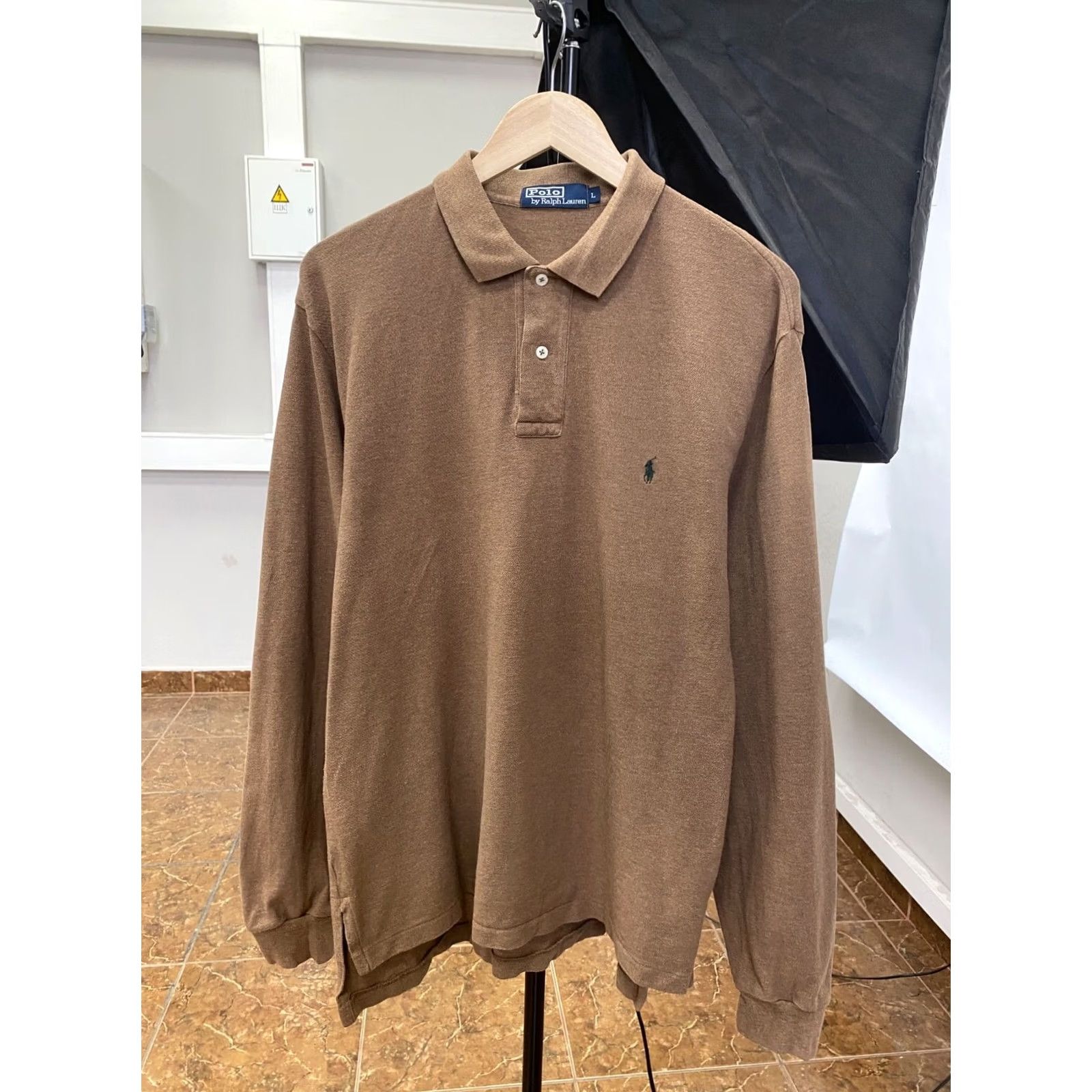 Ralph Lauren VINTAGE Ralph Lauren Polo Long Sleeve Shirt Men L Brown 90s Y2K Retro Rare Cap Style Size US L / EU 52-54 / 3 - 2 Thumbnail