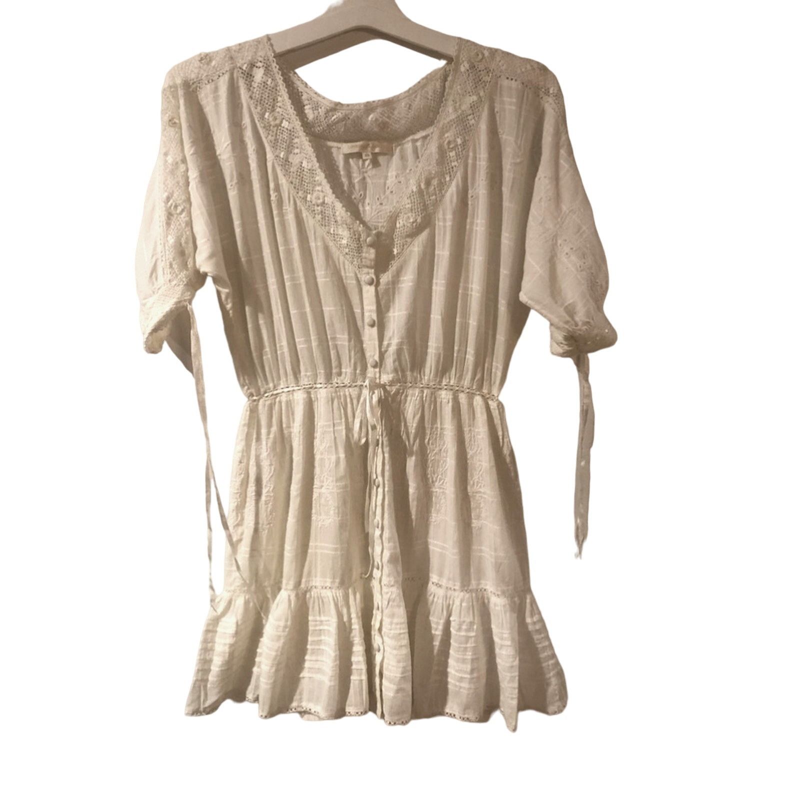 LoveShackFancy Love shack fancy white lace embroidered dress. Size XS / US 0-2 / IT 36-38 - 1 Thumbnail