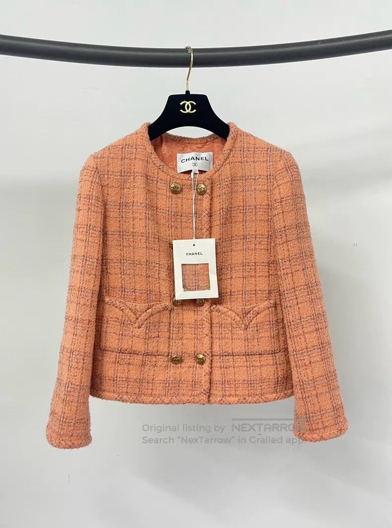 Chanel Chanel 24A Manchester orange soft double-breasted jacket Size XXS / US 00 / IT 34 - 1 Thumbnail