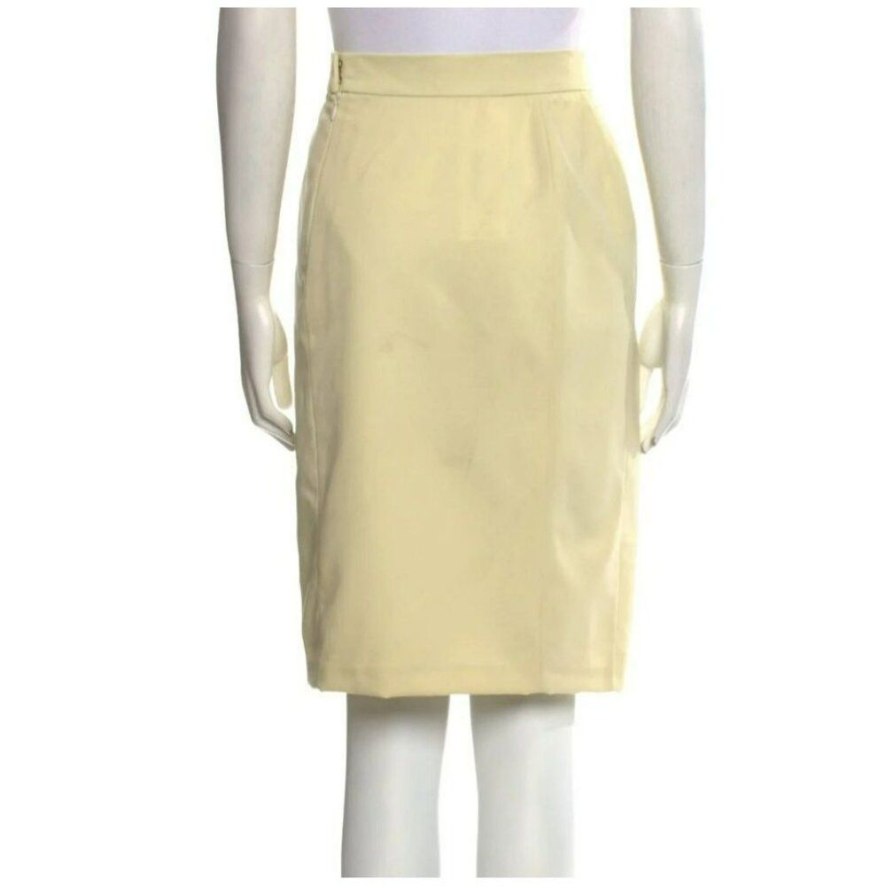 Givenchy Givenchy Zip Skirt L US10 FR42 – Pastel Yellow, Slim Fit, P Size 32" / US 10 / IT 46 - 3 Thumbnail