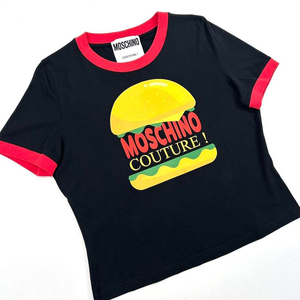Moschino Jeremy Scott Moschino black tshirt with burger print Size XL / US 12-14 / IT 48-50 - 4 Thumbnail