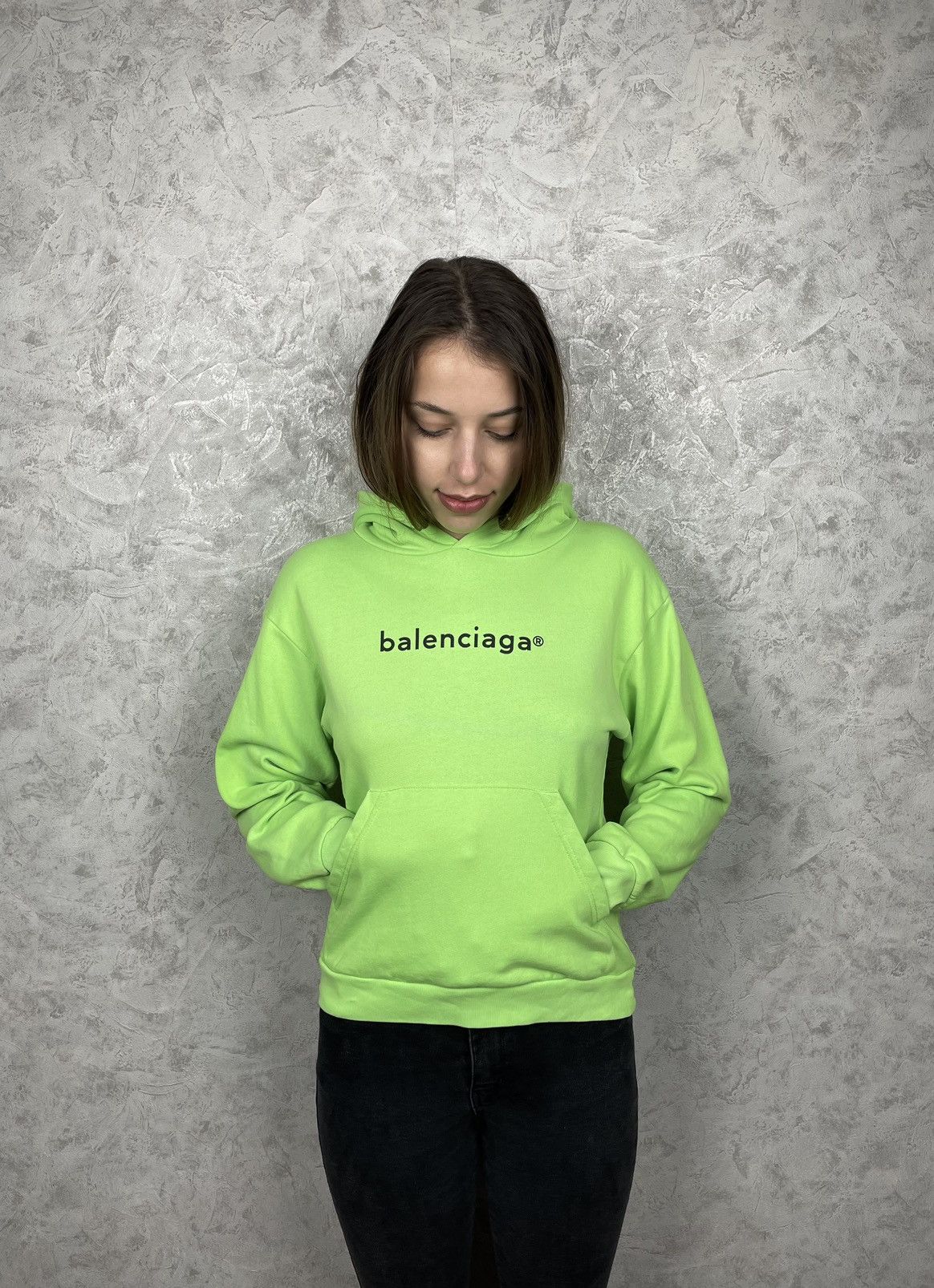 Lime Green Balenciaga Hoodie Grailed