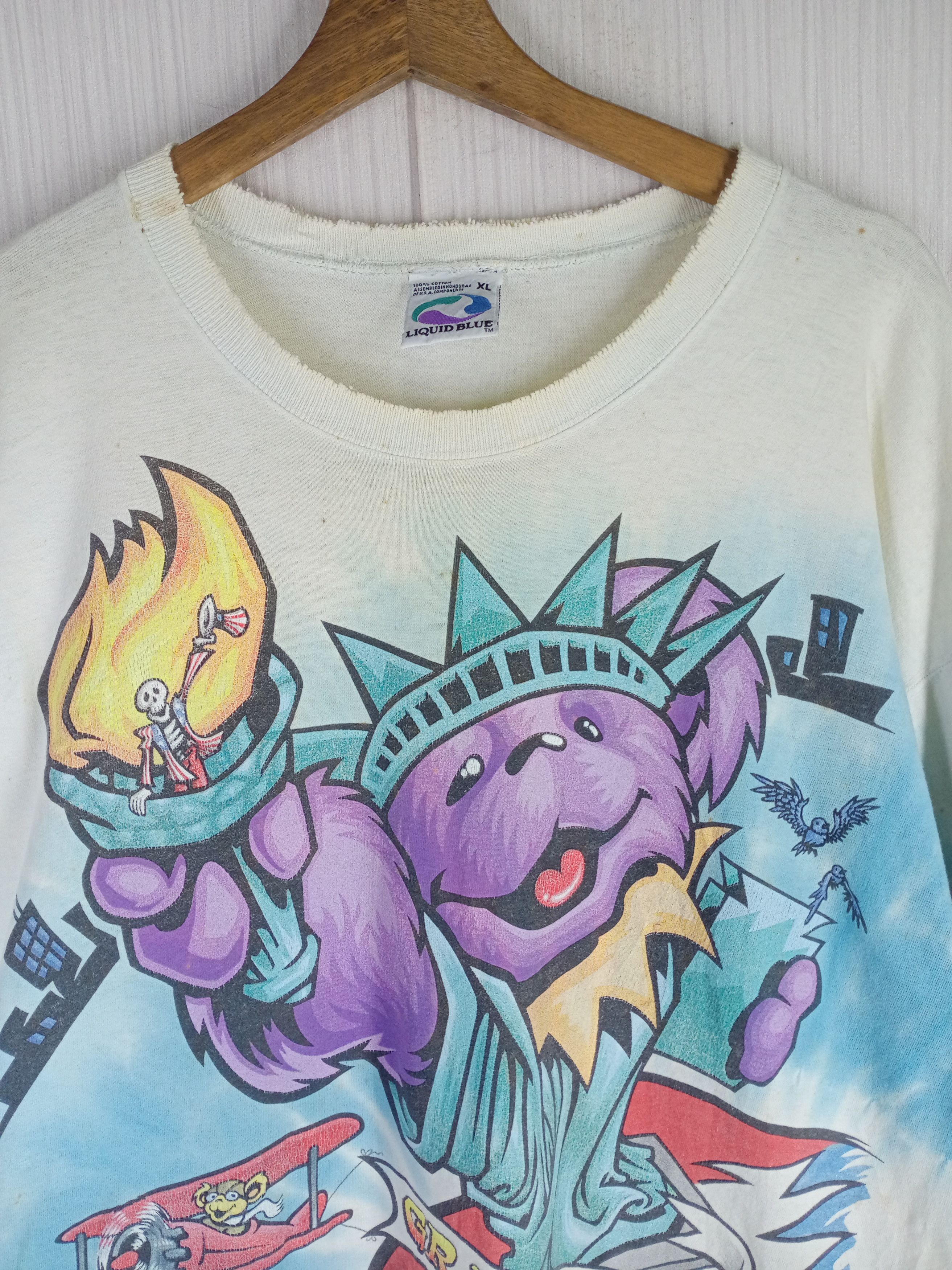 Grateful Dead × Liquid Blue Very Rare Vintage 90s Grateful Dead Band Distressed Tshirt Size US XL / EU 56 / 4 - 5 Thumbnail