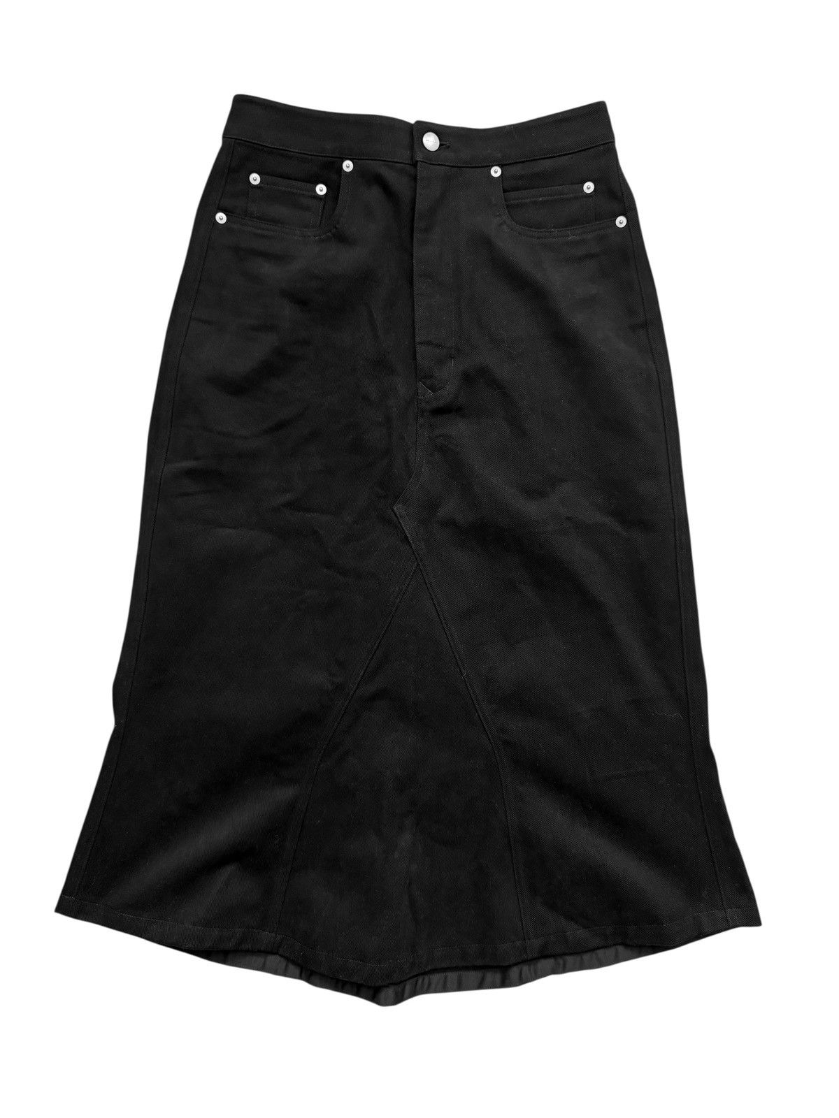 Rick Owens 2022 Strobe Godet Denim Maxi Skirt Size US 30 / EU 46 - 3 Thumbnail