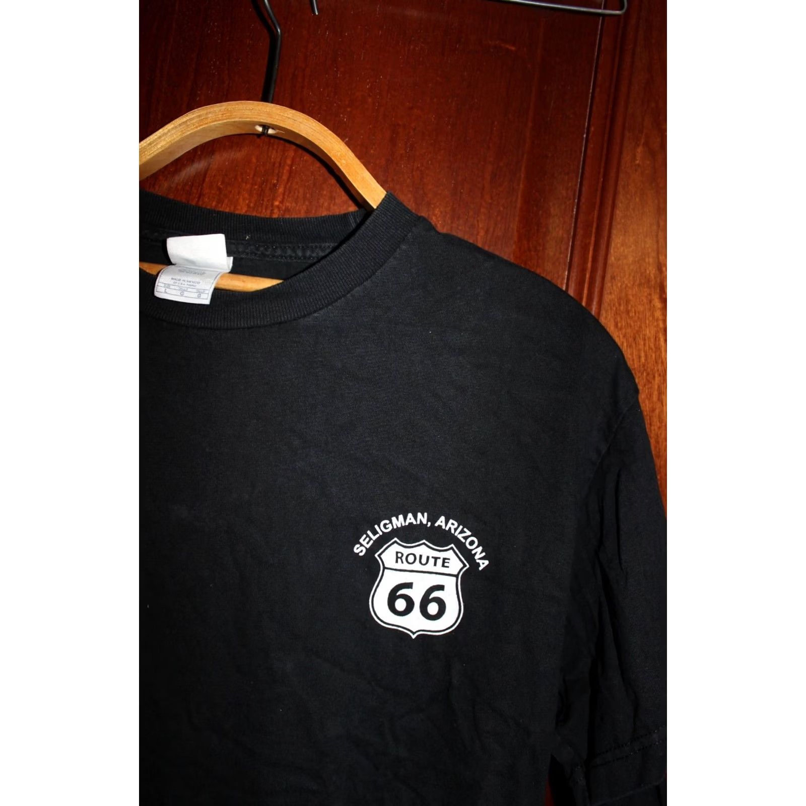 Route 66 VINTAGE Ride Free Seligman Arizona Route 66 T-Shirt Mens L Black 1990 90s Band Rock Memorabilia Shirt Size US L / EU 52-54 / 3 - 2 Thumbnail