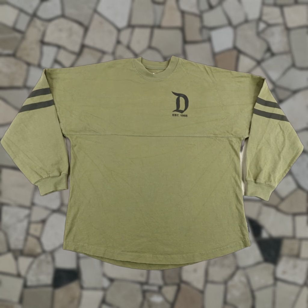 VINTAGE Disney Spirit Jersey Shirt Mens Medium Green Black Disneyland Parks Adult T-Shirt Disney Logo Graphic Print 90s Mens