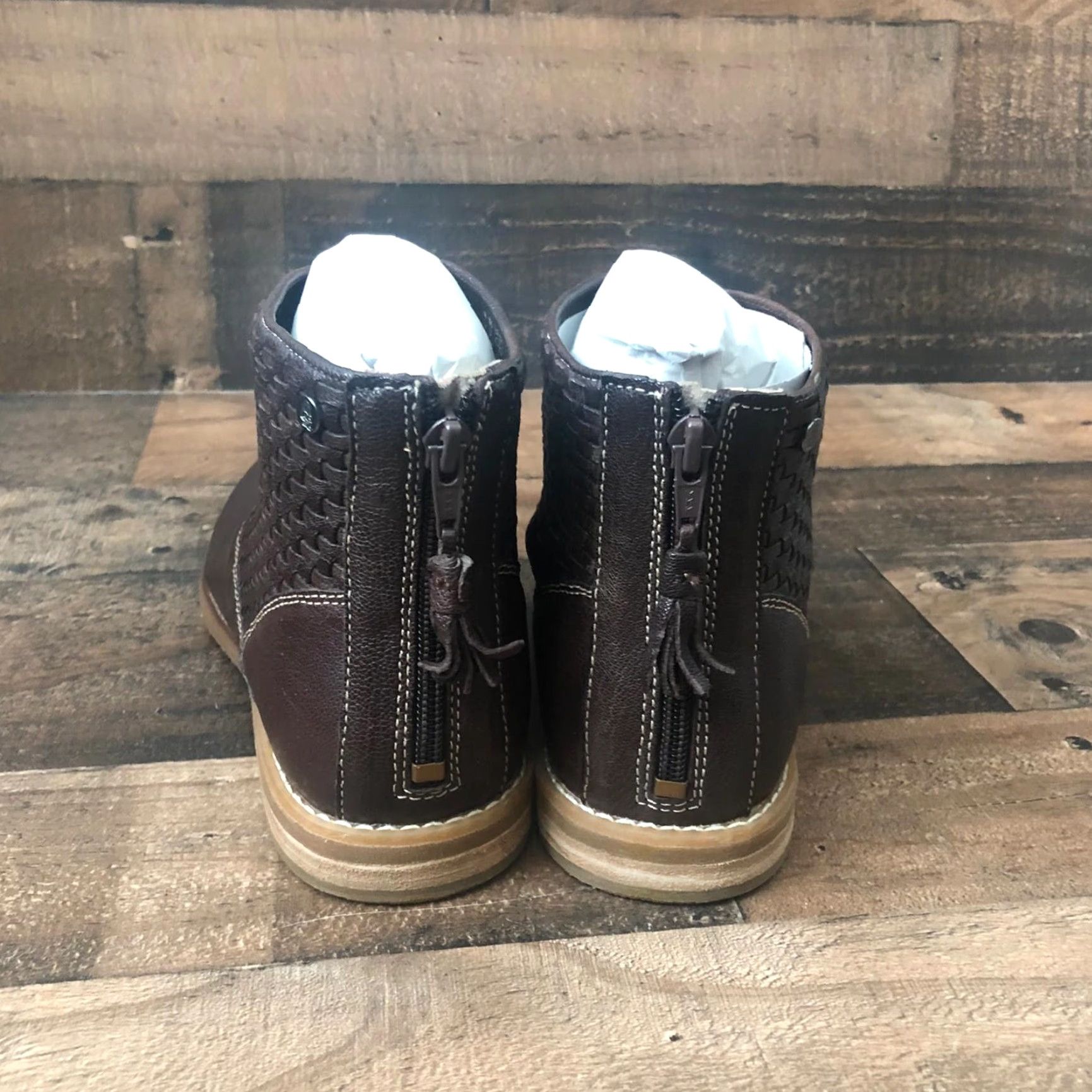 Hush Puppies Hush Puppies Bootie Women US 11 Leather Brown Heeled Ankle Booties Tassel Shoes Black, Medium Calf Width, 9 UK, Shoes Women, Hush Puppies Adee Size US 11 / IT 41 - 5 Thumbnail