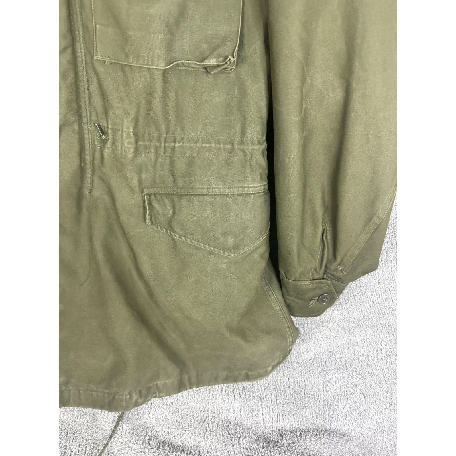 Olive VINTAGE US Army M-1951 Field Jacket Mens Long Small Olive Green Coat 1950s Size US S / EU 44-46 / 1 - 3 Thumbnail