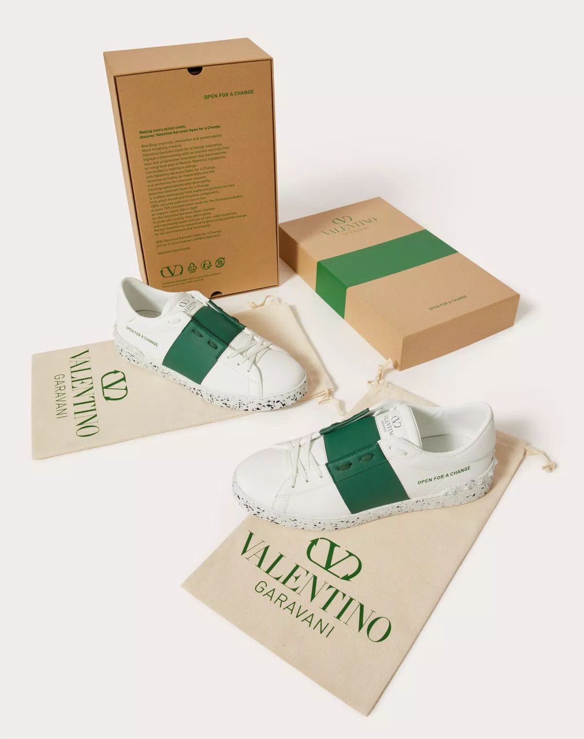 Valentino oc11z0625 Open For A Change Sneaker in White/Green Size US 7 / EU 40 - 7 Thumbnail