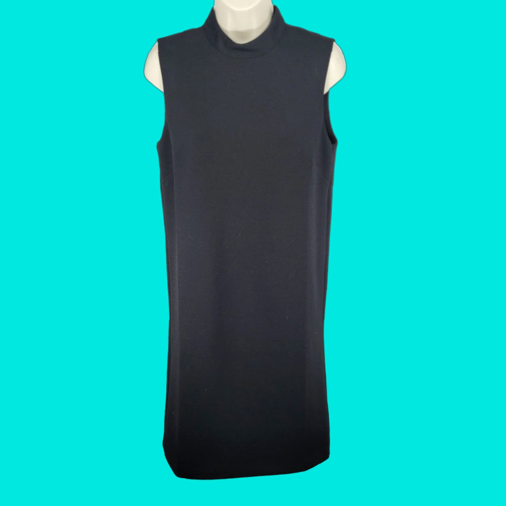 Ann Taylor Ann Taylor Dress Women's Sheath Knee Length Black Mock Neck Sleeveless Lined Stretch 6 Size M / US 6-8 / IT 42-44 - 1 Thumbnail
