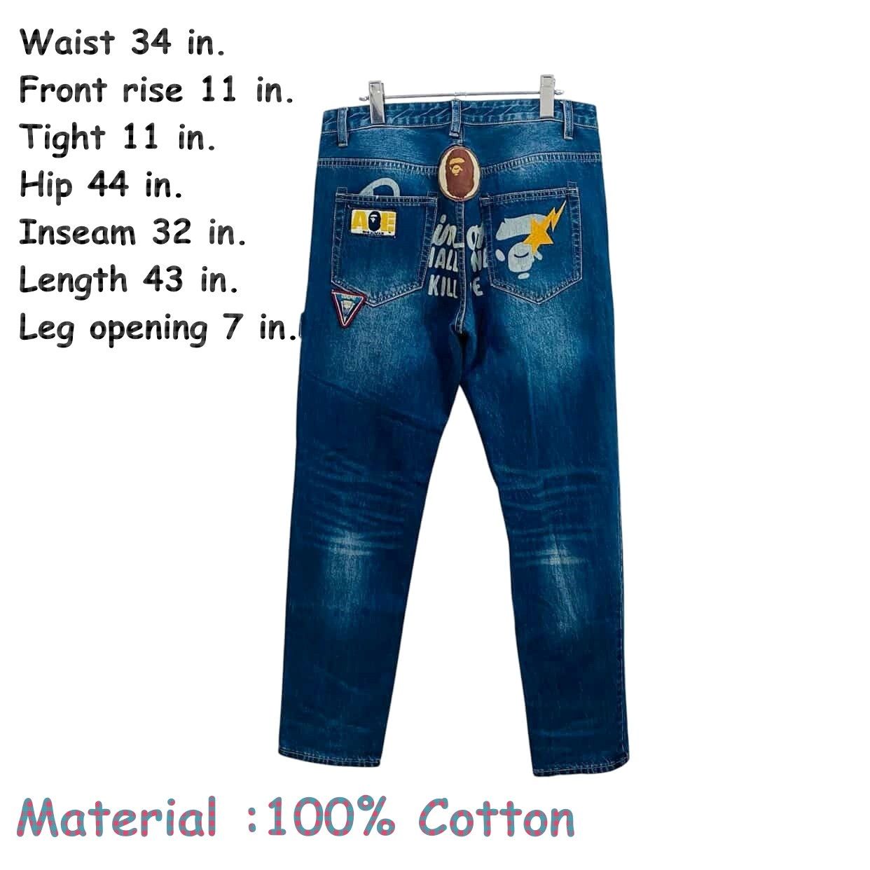 Bape BAPE Slim Fit Patch Work Jeans Size US 34 / EU 50 - 18 Thumbnail