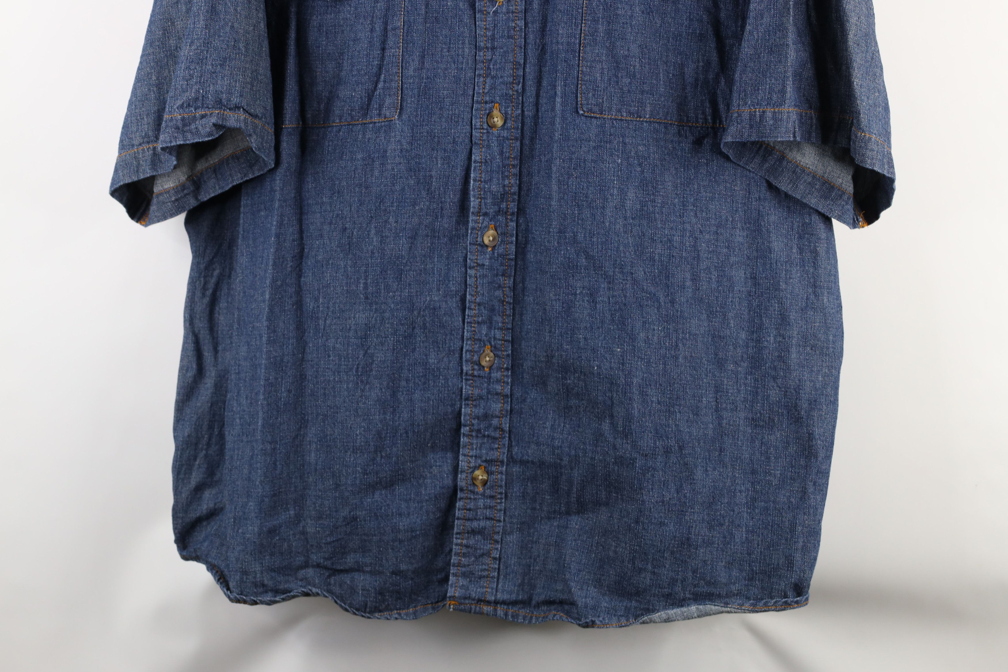Vintage Vintage 90s Streetwear Denim Jean Collared Button Shirt Size US XXL / EU 58 / 5 - 3 Thumbnail