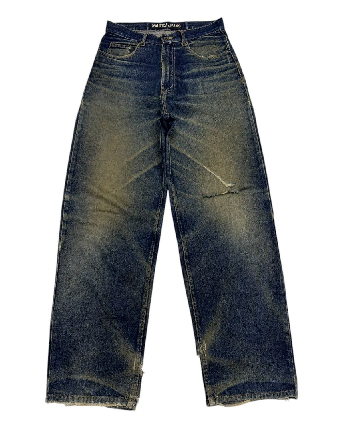 JNCO × Kapital × Vintage BAGGY THRASHED DISTRESS Wide Baggy Jeans NAUTICA JNCO Style Size US 30 / EU 46 - 1 Thumbnail