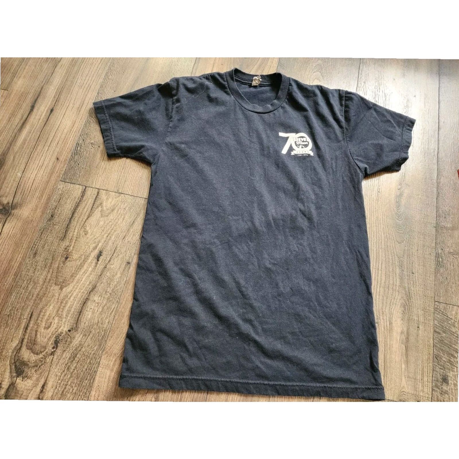 Next Level Next Level Black T Shirt Mens S Classic Fit Short Sleeve Double Sided Silver Moon Drive In Theater Lakeland FL Retro Design Size US S / EU 44-46 / 1 - 4 Thumbnail