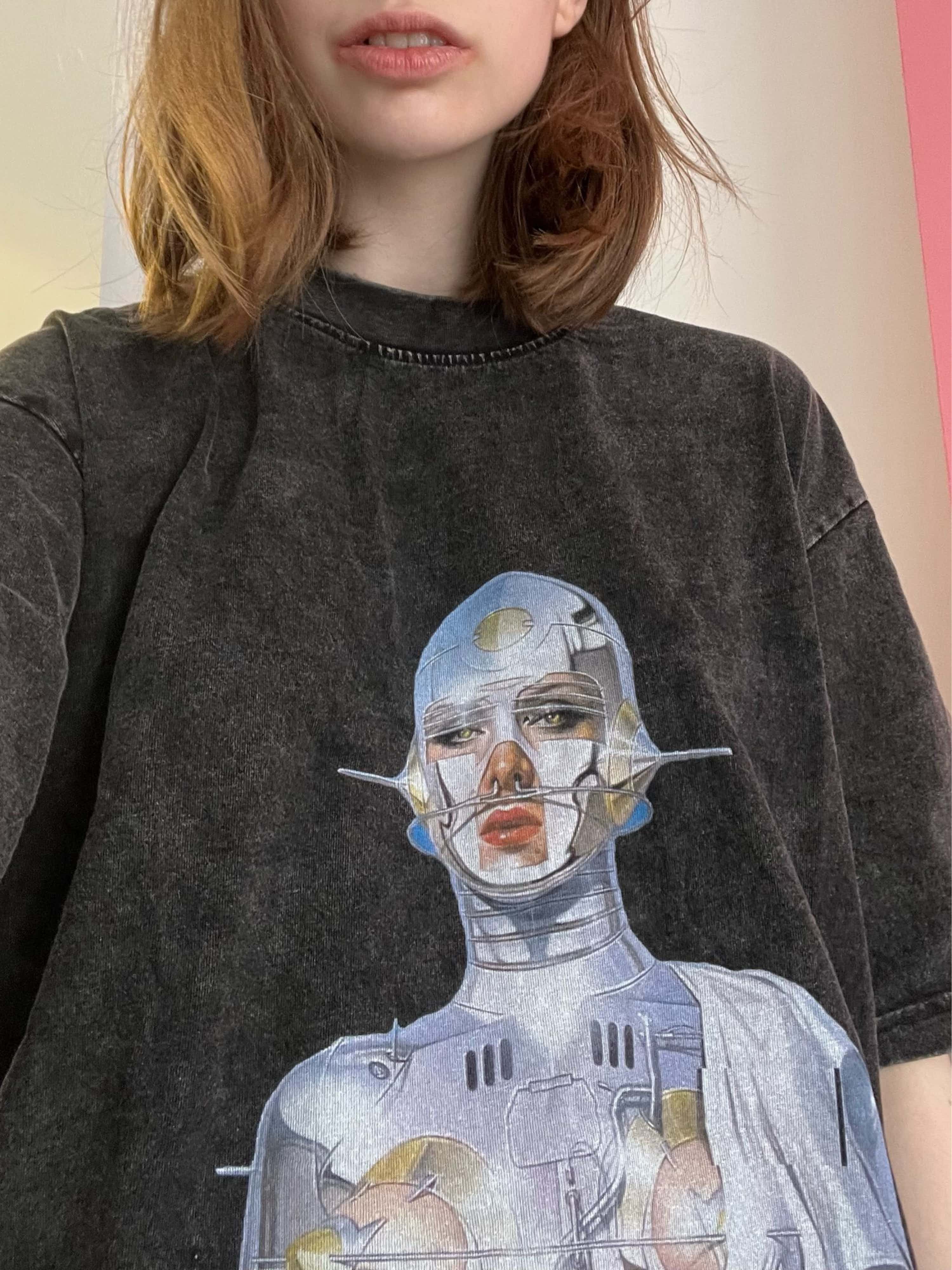 Japanese Brand Robot Graphic Tshirt Size US XXL / EU 58 / 5 - 8 Thumbnail