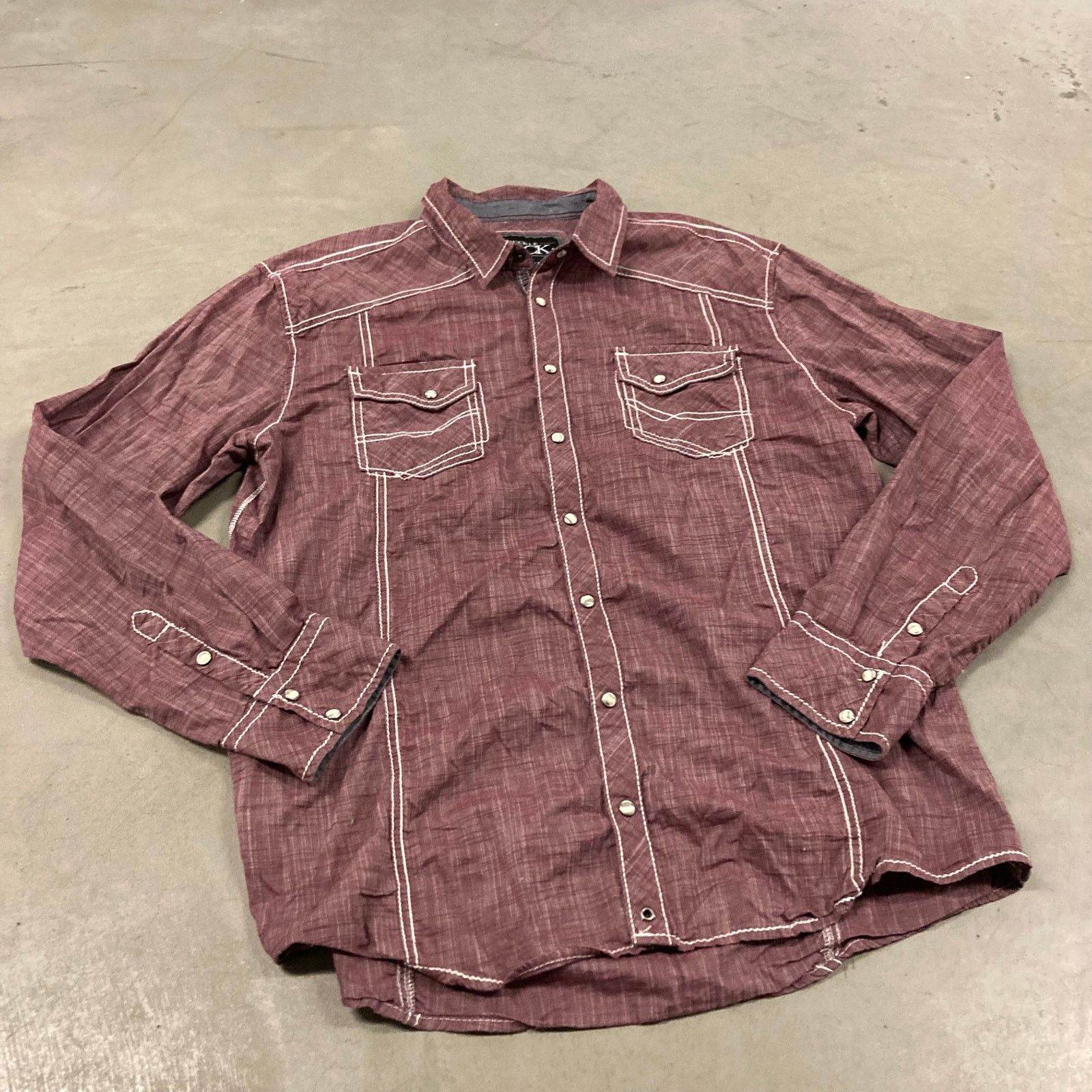 Buckle Black Y2K buckle black western pearl snap button up shirt Size US XL / EU 56 / 4 - 1 Thumbnail