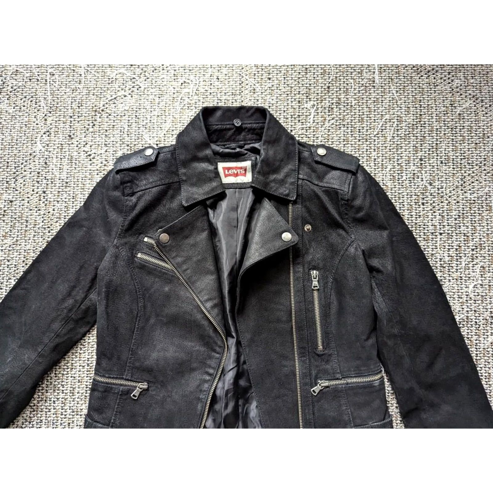 Levi's VINTAGE Levi's BIKER motorcycle jacket XS Women Leather Black Zip Jacket XS Women Leather Black BIKER 90s Size XS / US 0-2 / IT 36-38 - 3 Thumbnail