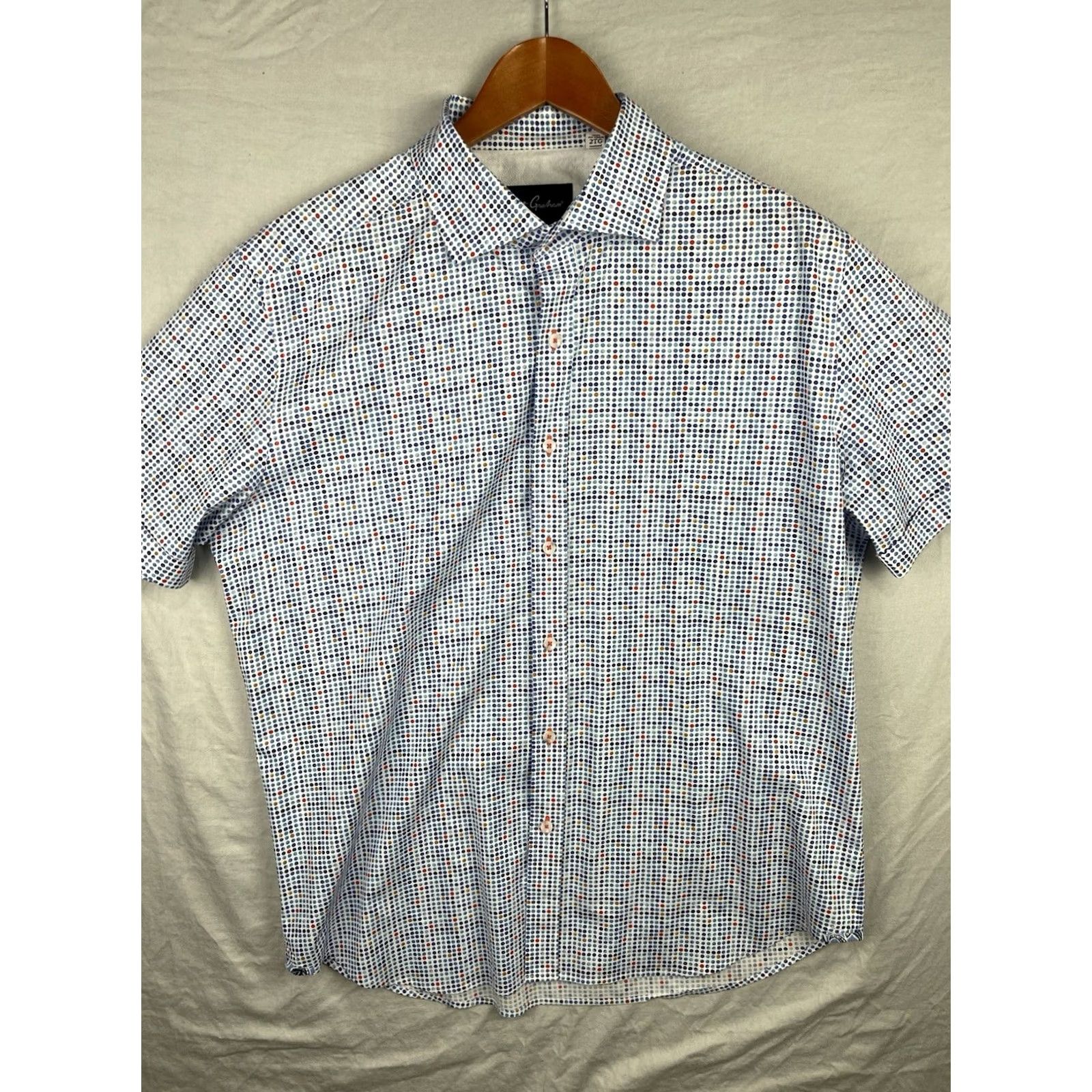 Robert Graham Robert Graham Shirt Men 2XL Polka Dots Colorful Cutaway Button Up Cuffed Short Sleeve Button-Up Size US XXL / EU 58 / 5 - 2 Thumbnail