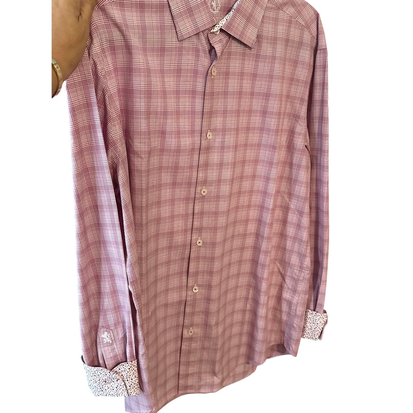 BUGATCHI Bugatchi Abstract Cuff Plaid Button Down Dress Shirt XL Size US XL / EU 56 / 4 - 6 Thumbnail