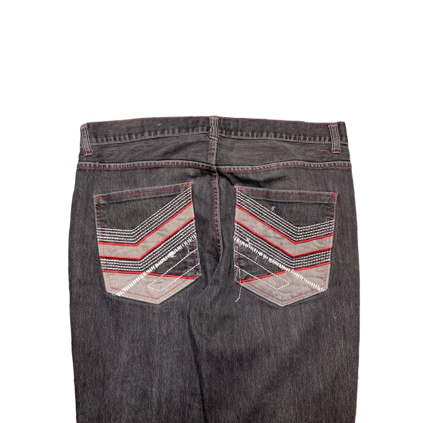 Vintage VINTAGE Black & Blue Denim Jeans Men 38 Regular 38x31 Black Embroidered Grunge Baggy Goth Y2K Skater Size US 38 / EU 54 - 1 Thumbnail