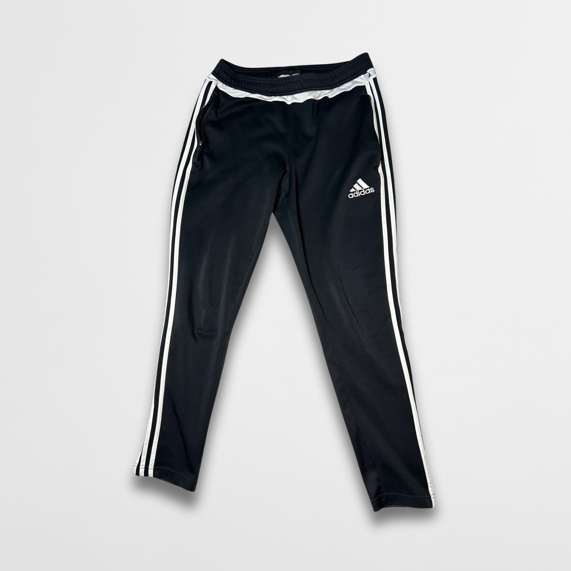 Adidas Adidas Mens Black Sweatpants With White Stripes Size M Elast Size US 31 - 2 Thumbnail