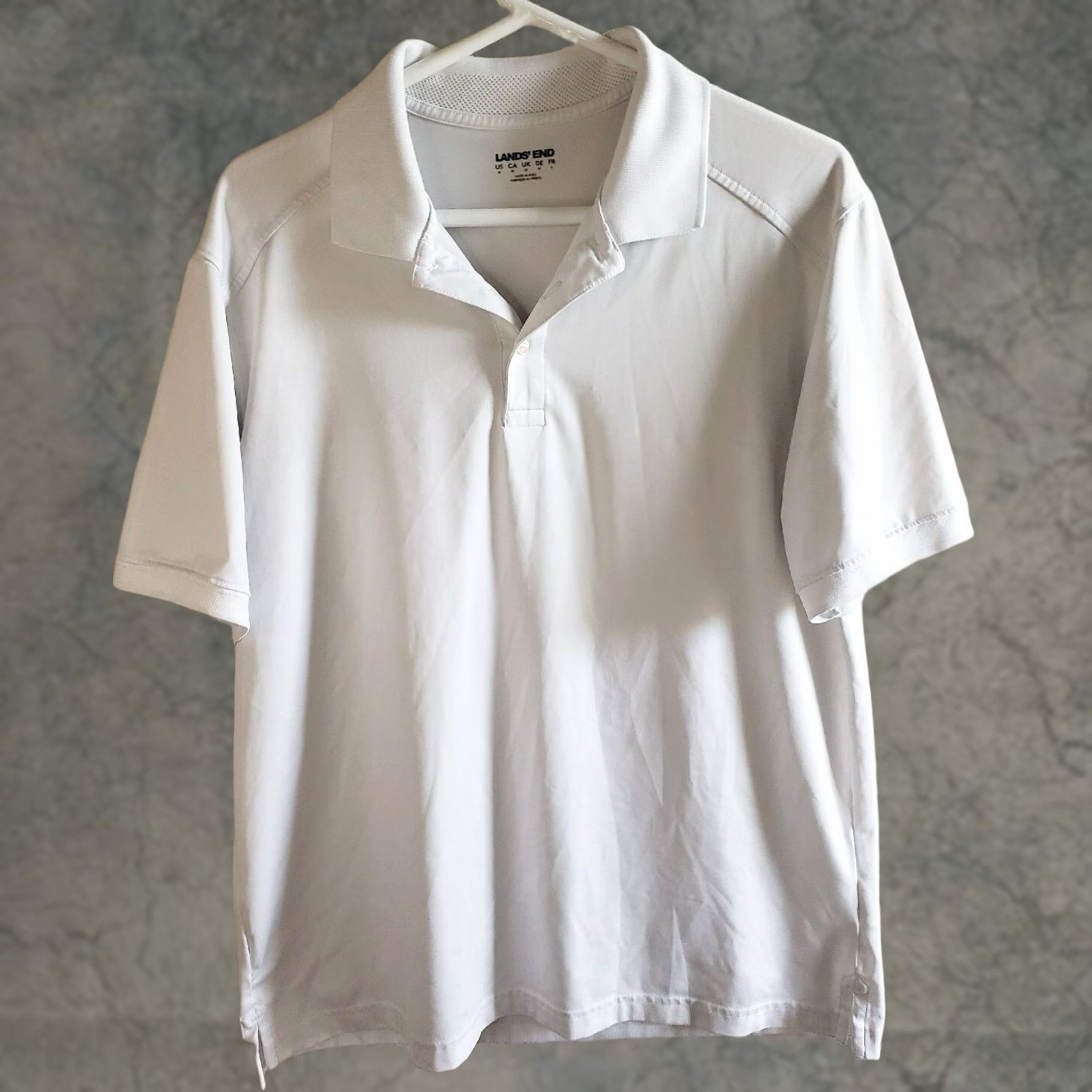 Lands' End Lands' End Men's M White Performance Golf Polo Shirt Size US M / EU 48-50 / 2 - 1 Thumbnail