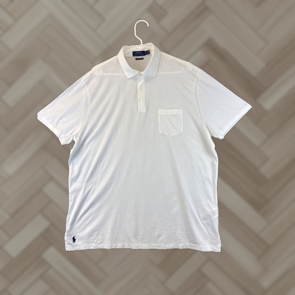 Polo Ralph Lauren Ralph Lauren Polo Shirt XL White Cotton Short Sleeve Pullover LIGHT / 61-19 Mens Regular Golf Casual Polo Ralph Lauren Shirt Size US XL / EU 56 / 4 - 1 Thumbnail
