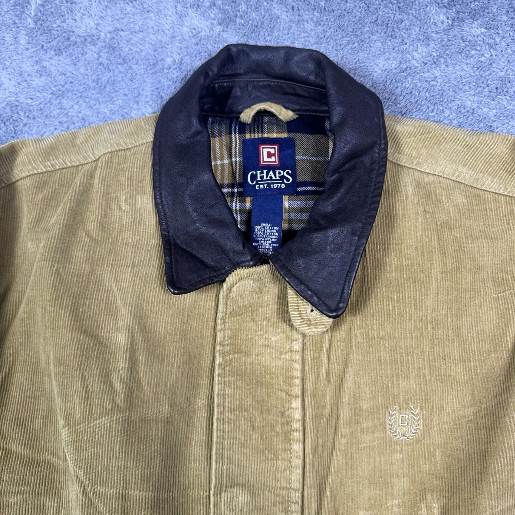 Ralph Lauren VINTAGE Ralph Lauren Chaps Jacket Men M Corduroy Leather Flannel Chore Field Barn Crest Shirt? Size US M / EU 48-50 / 2 - 6 Thumbnail