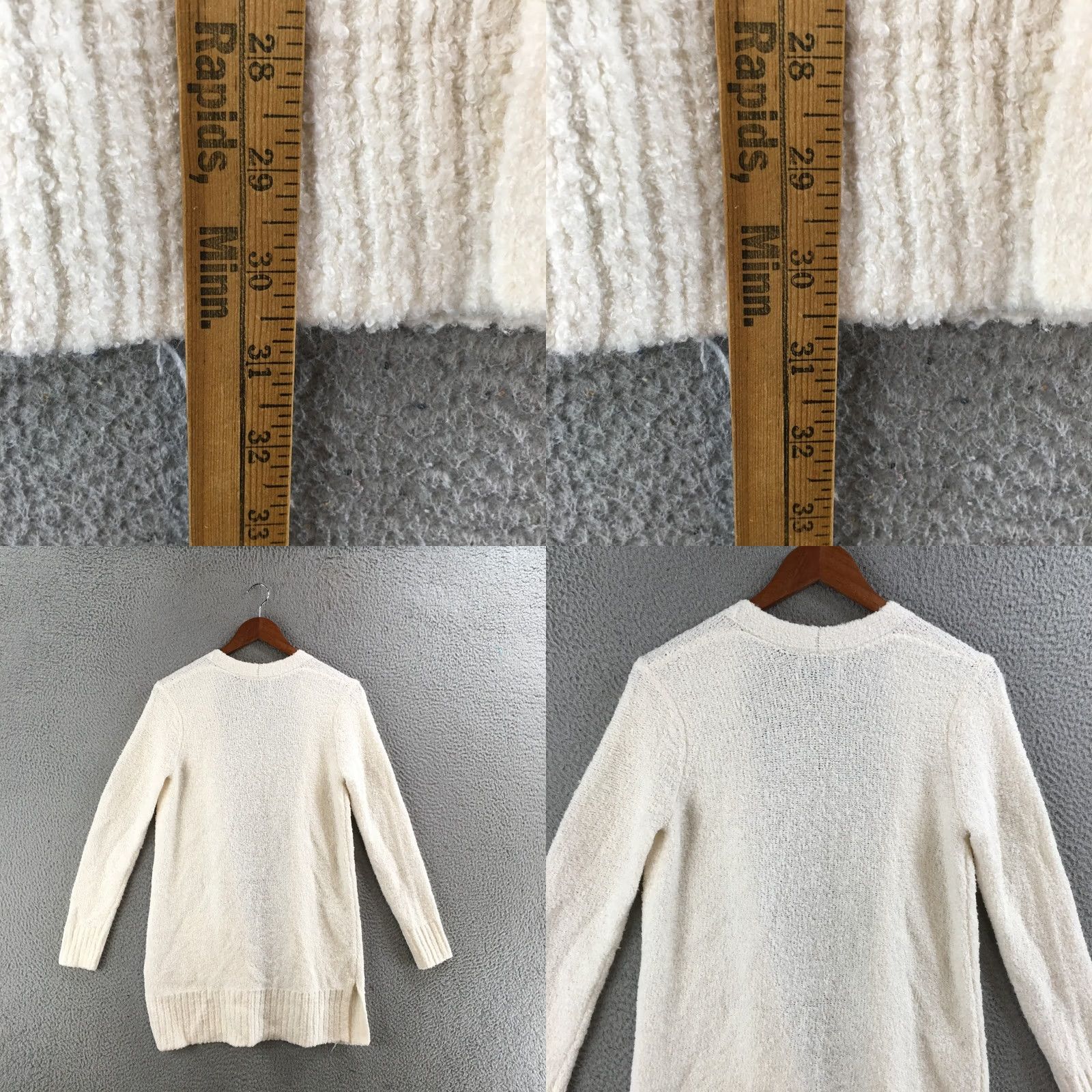 Old Navy Old Navy Cardigan Womens S Ivory Open Front Long Sleeve Knit Sweater Pockets Size S / US 4 / IT 40 - 8 Thumbnail
