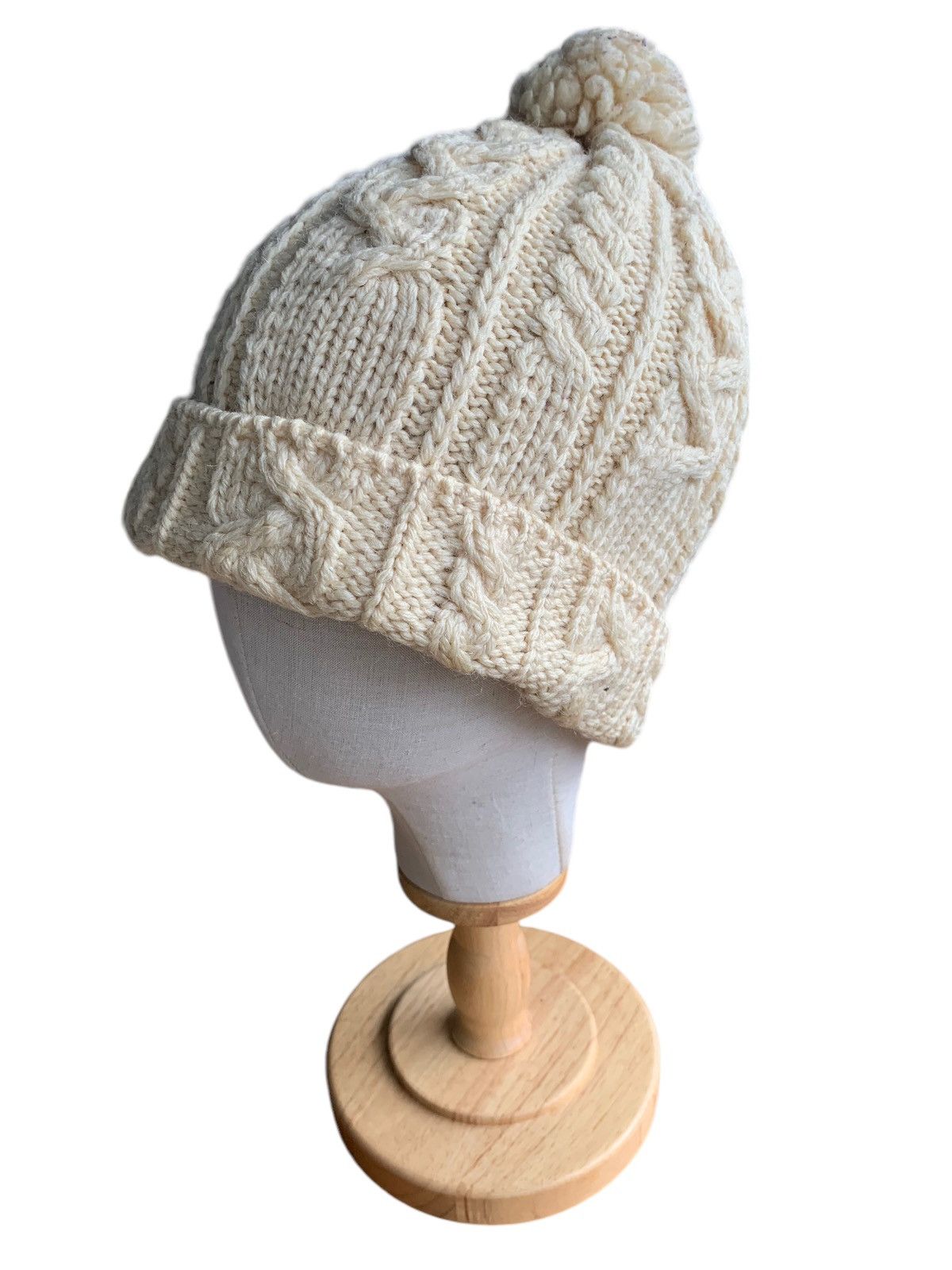 Japanese Brand HIGHLANDS MADE IN ENGLAND KNIT CROCHET BRITISH WOOL BEANIE Size ONE SIZE - 4 Thumbnail
