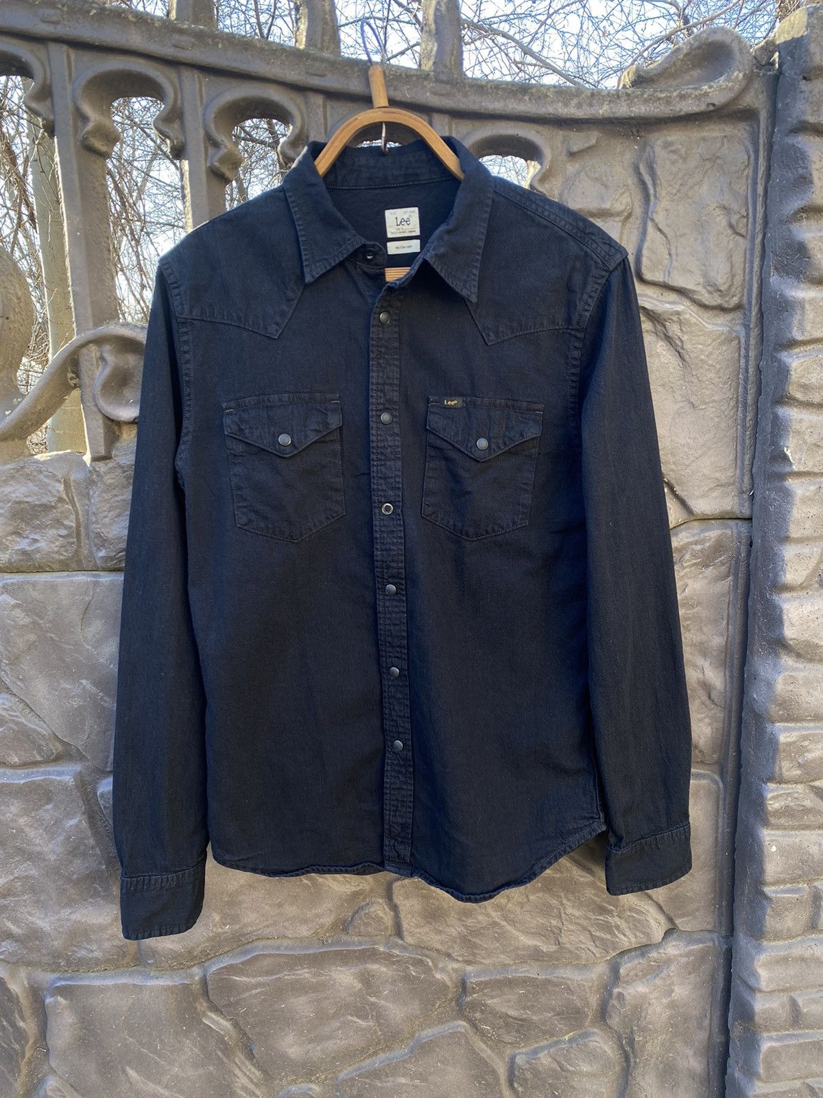 Lee × Vintage Lee Western Shirt Black Denim Size US M / EU 48-50 / 2 - 1 Thumbnail