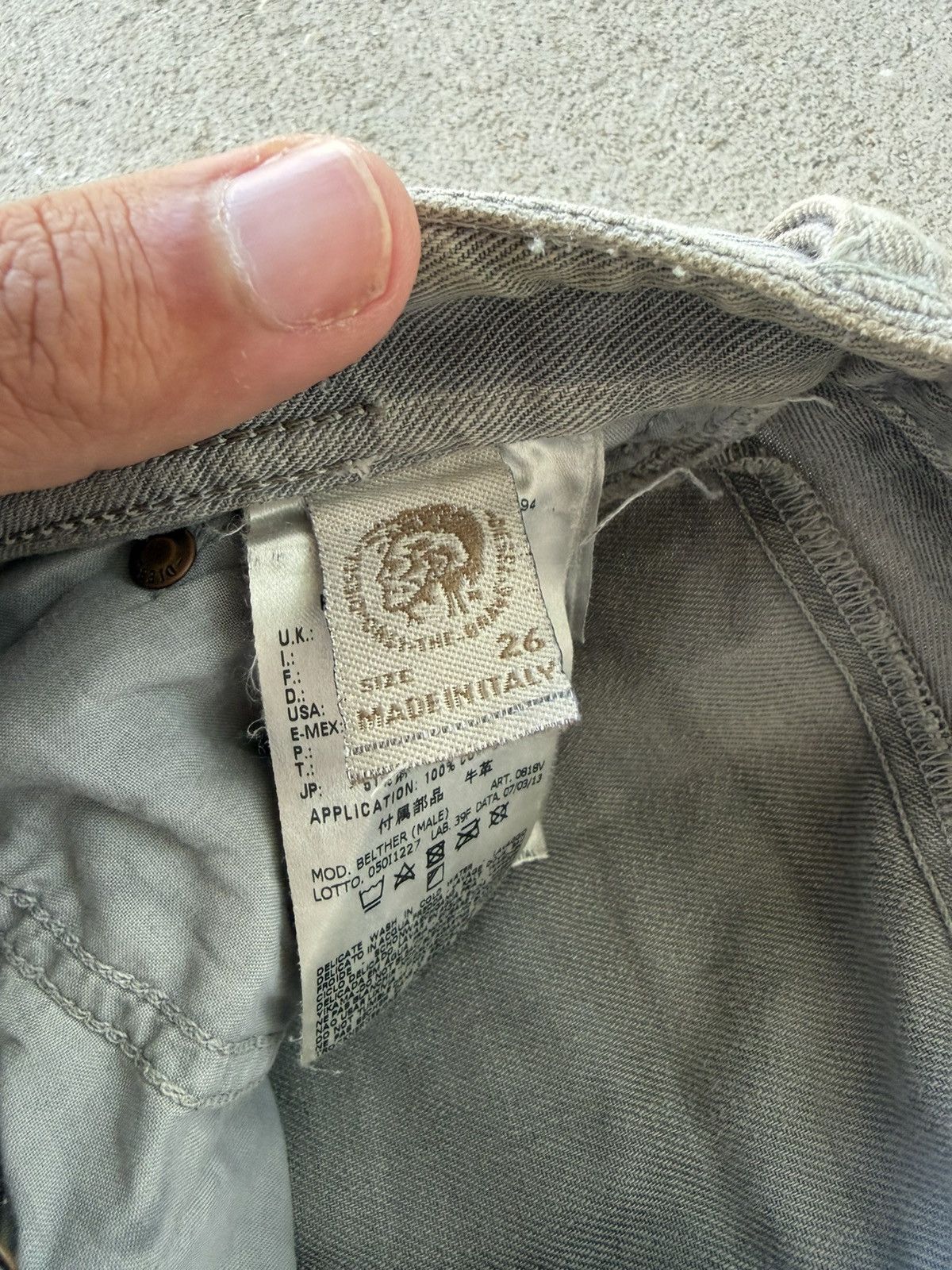 Diesel Diesel Belther 0818v Wash Regular Slim Tapered Denim Jeans Size US 26 / EU 42 - 8 Thumbnail