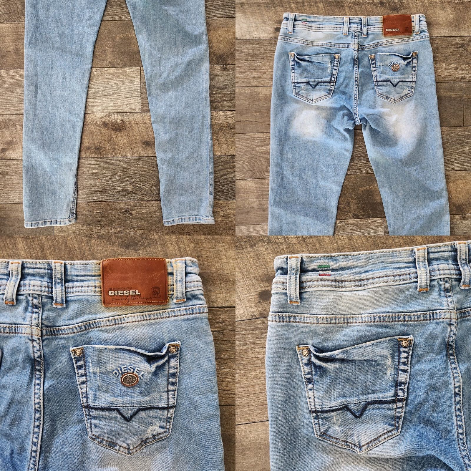 Diesel Diesel Matic Jeans Womens 30x30 Blue Light Wash Skinny Distressed Denim Size 30" / US 8 / IT 44 - 8 Thumbnail