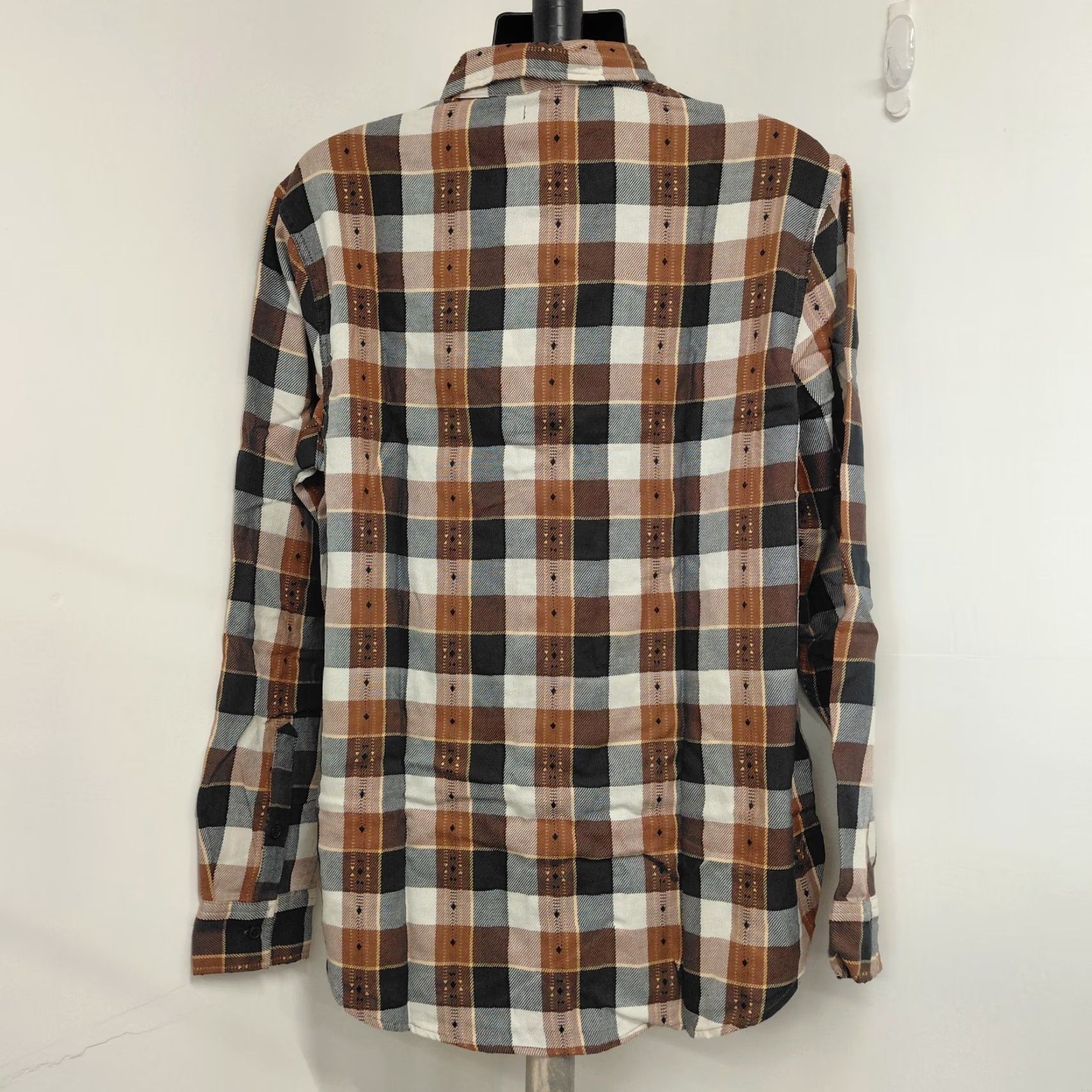 Frye NWT Frye Jacquard Flannel Shirt Mens XL XLarge Black/Brown Long Sleeve Casual Button-Up Zip? Actually button closure. Size US XL / EU 56 / 4 - 7 Thumbnail