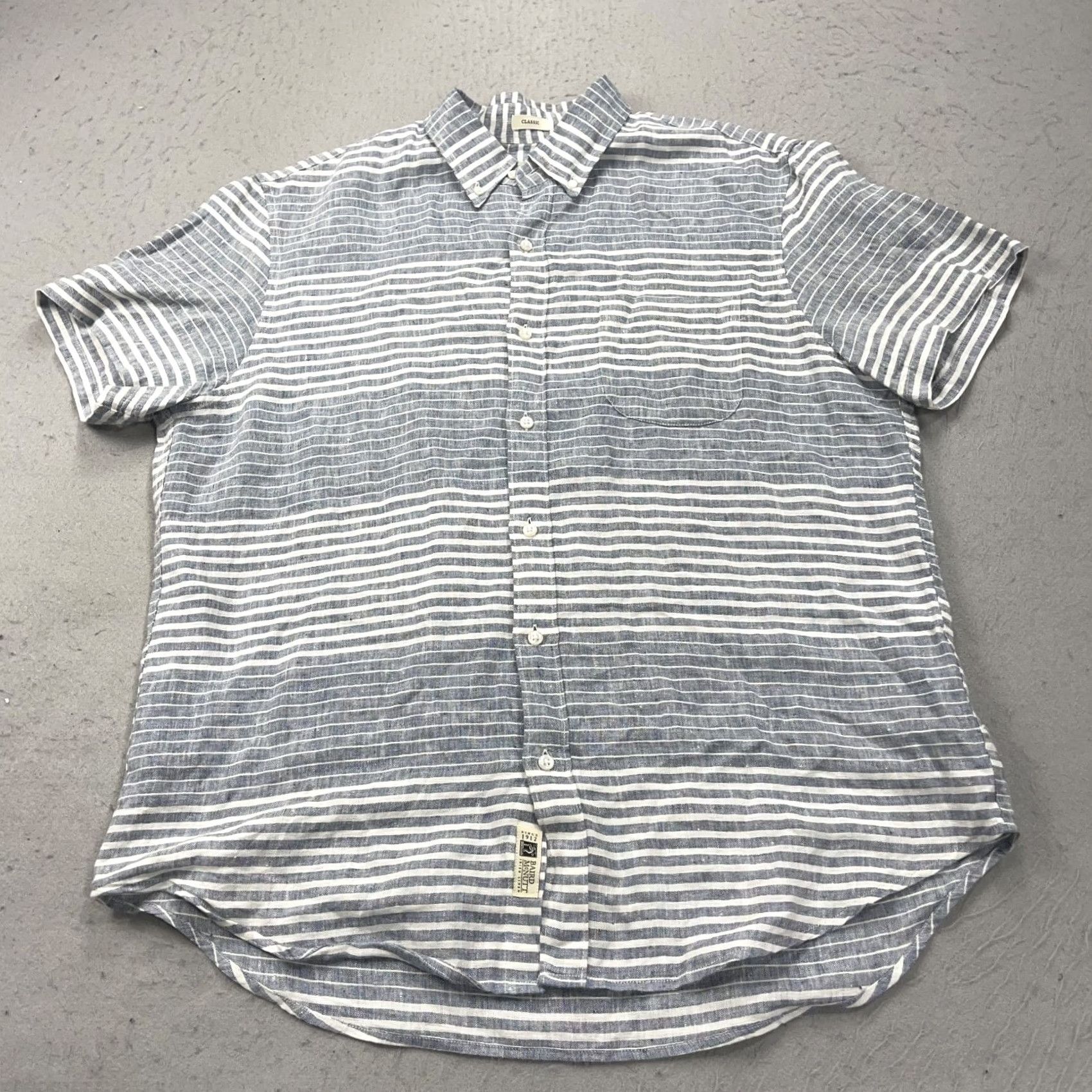 J.Crew J.CREW Shirt Mens L Blue Linen Button-Up Casual Beach Classic Camp 90s Theme Mens Size US L / EU 52-54 / 3 - 2 Thumbnail