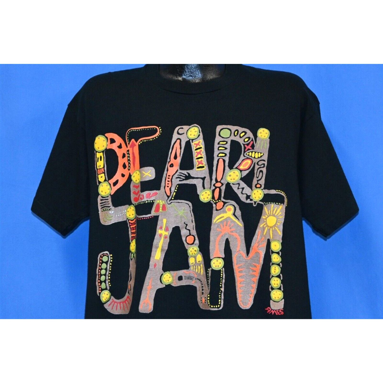 image of Fruit Of The Loom VTG 90's Pearl Jam Music Rhinos Let Me Sleep Christmas Time Rock 1991 T-Shirt L i