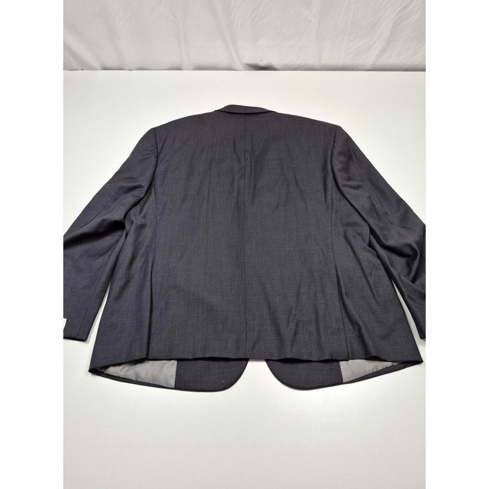 Pronto Uomo Prontomoda Suit Jacket Mens 48S Charcoal Merino Wool Oxford 2B Short Notch 2-Button Single-Breasted Wool Oxford 2P Formal Business Mens Size 48R - 6 Thumbnail
