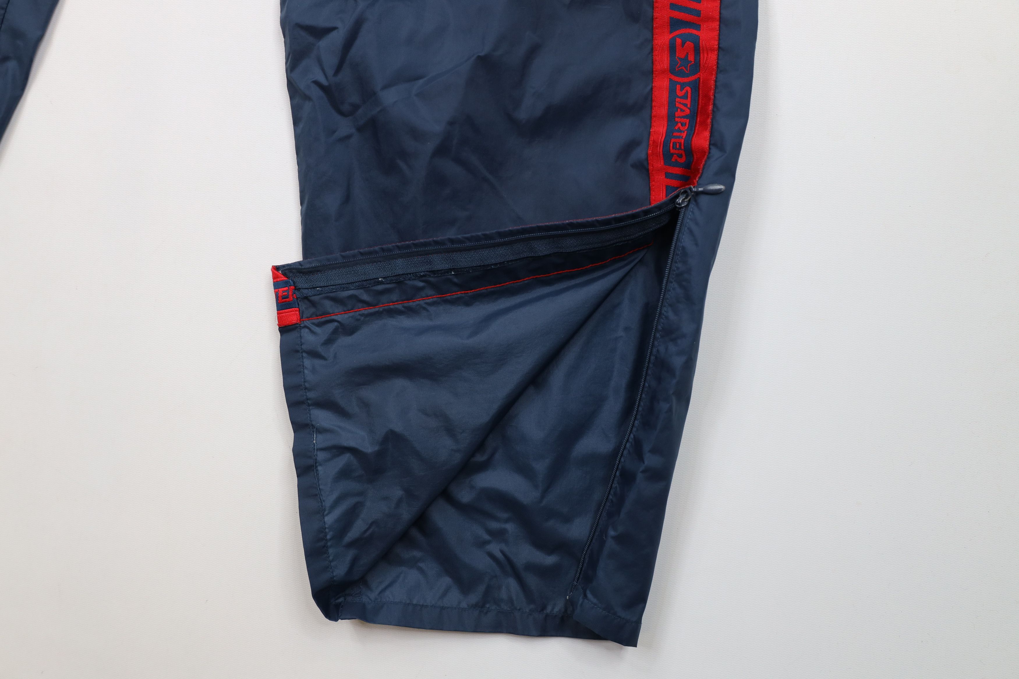 Starter × Vintage Vintage 90s Starter Wide Leg Windbreaker Pants Blue Nylon Size US 36 / EU 52 - 5 Thumbnail
