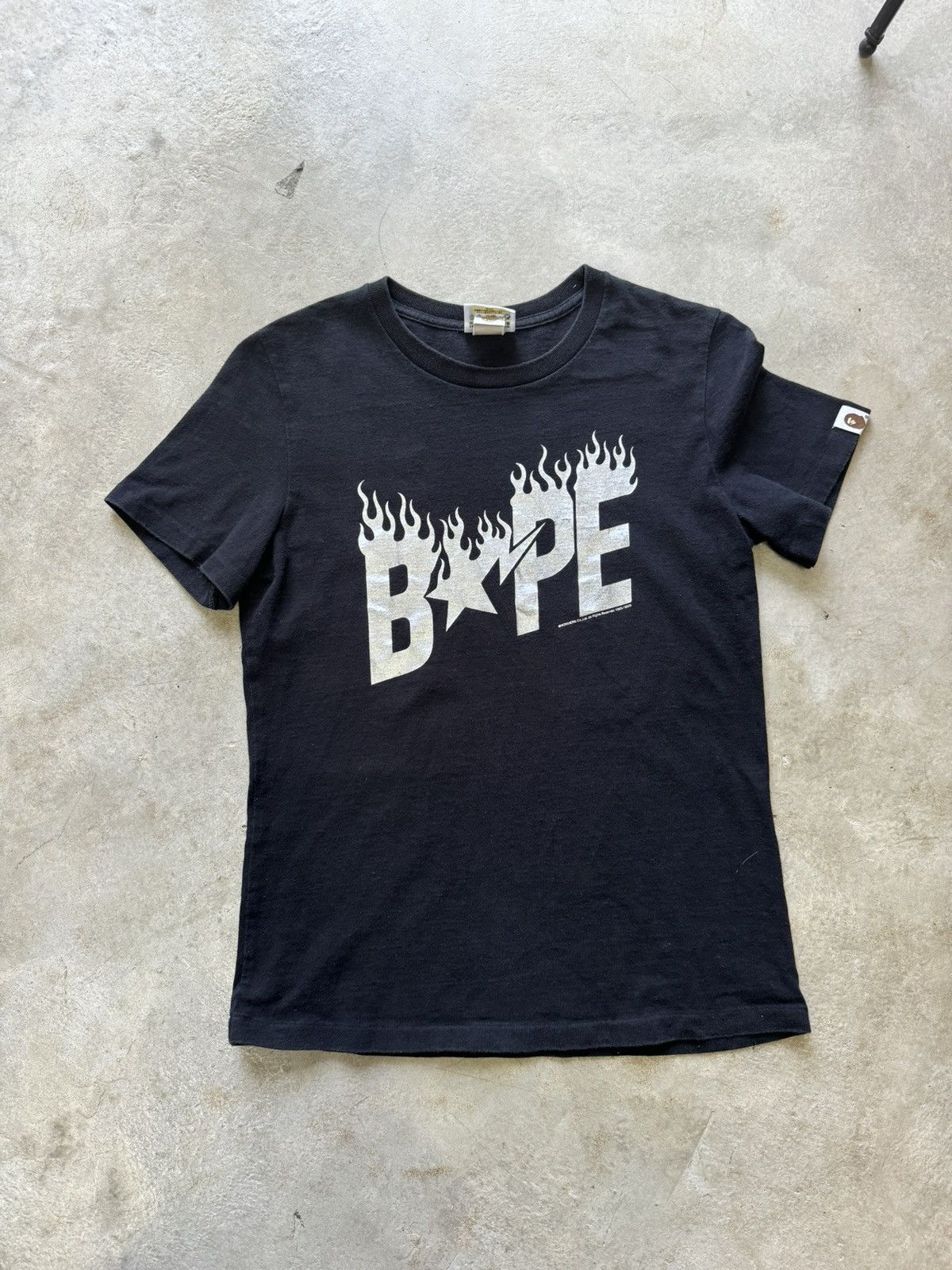 image of Flame Bape Sta Tee in Black, Women's (Size Small)