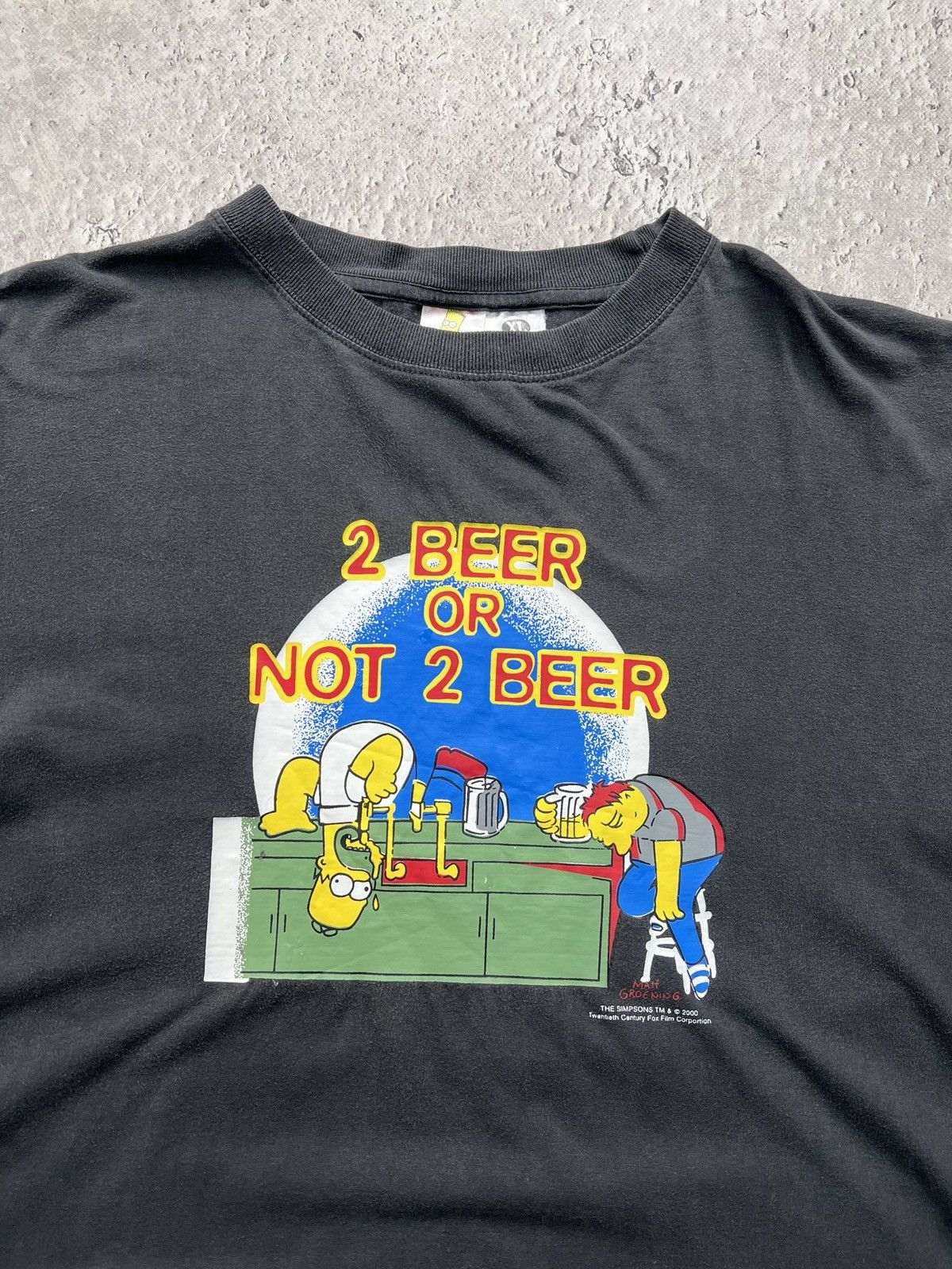 Vintage VINTAGE RETRO 90s Simpson t-shirt TWO BEER OR NOT TWO BEER Size US XL / EU 56 / 4 - 3 Thumbnail