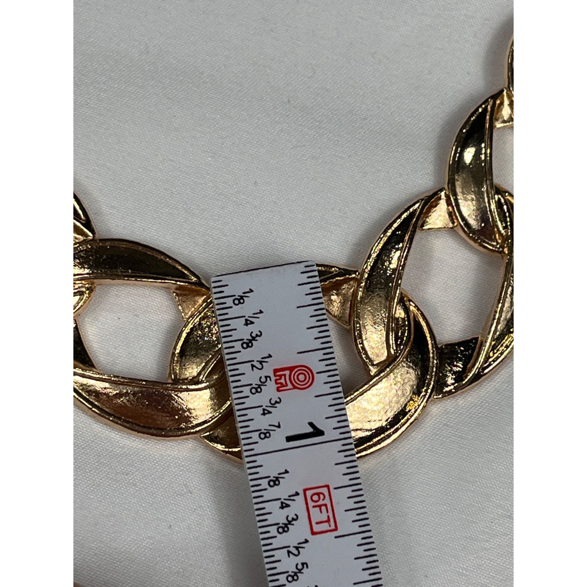 Designer Gold Tone Chain SKU 29 Link Necklace With Black Cord Size ONE SIZE - 3 Thumbnail